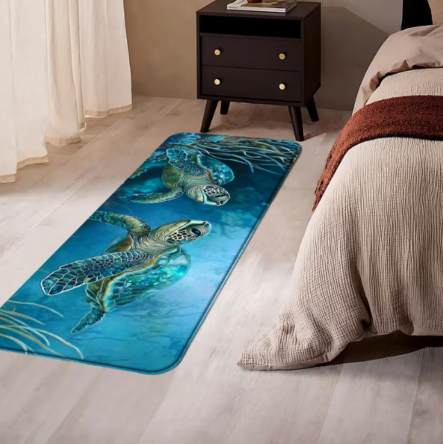 Commercial Kitchen Background - Summer Underwater World Two Turtle Pattern