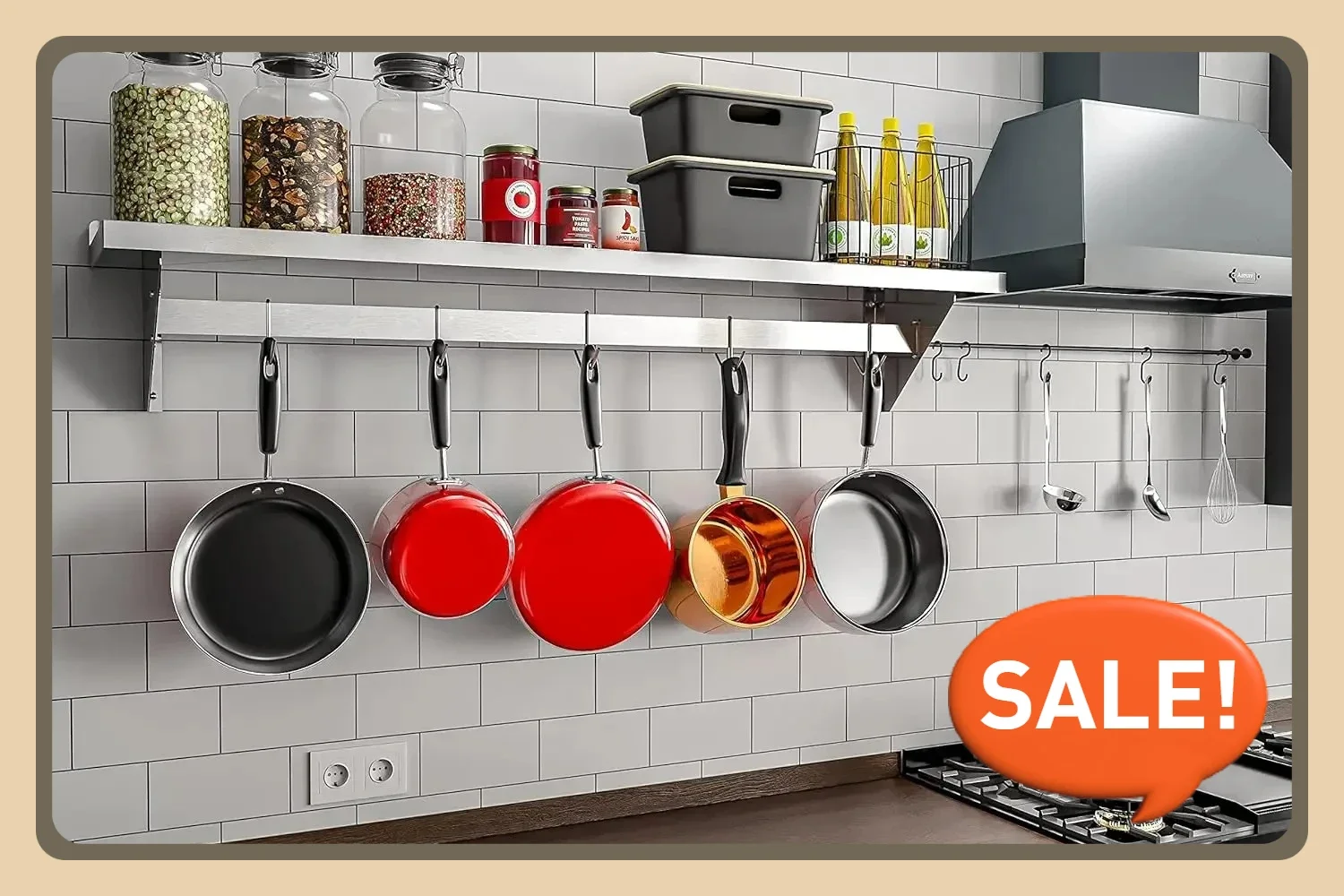 Commercial Kitchen Wall Shelves - Commercial Wall Mounted, Utensils, Kitchen Cooking
