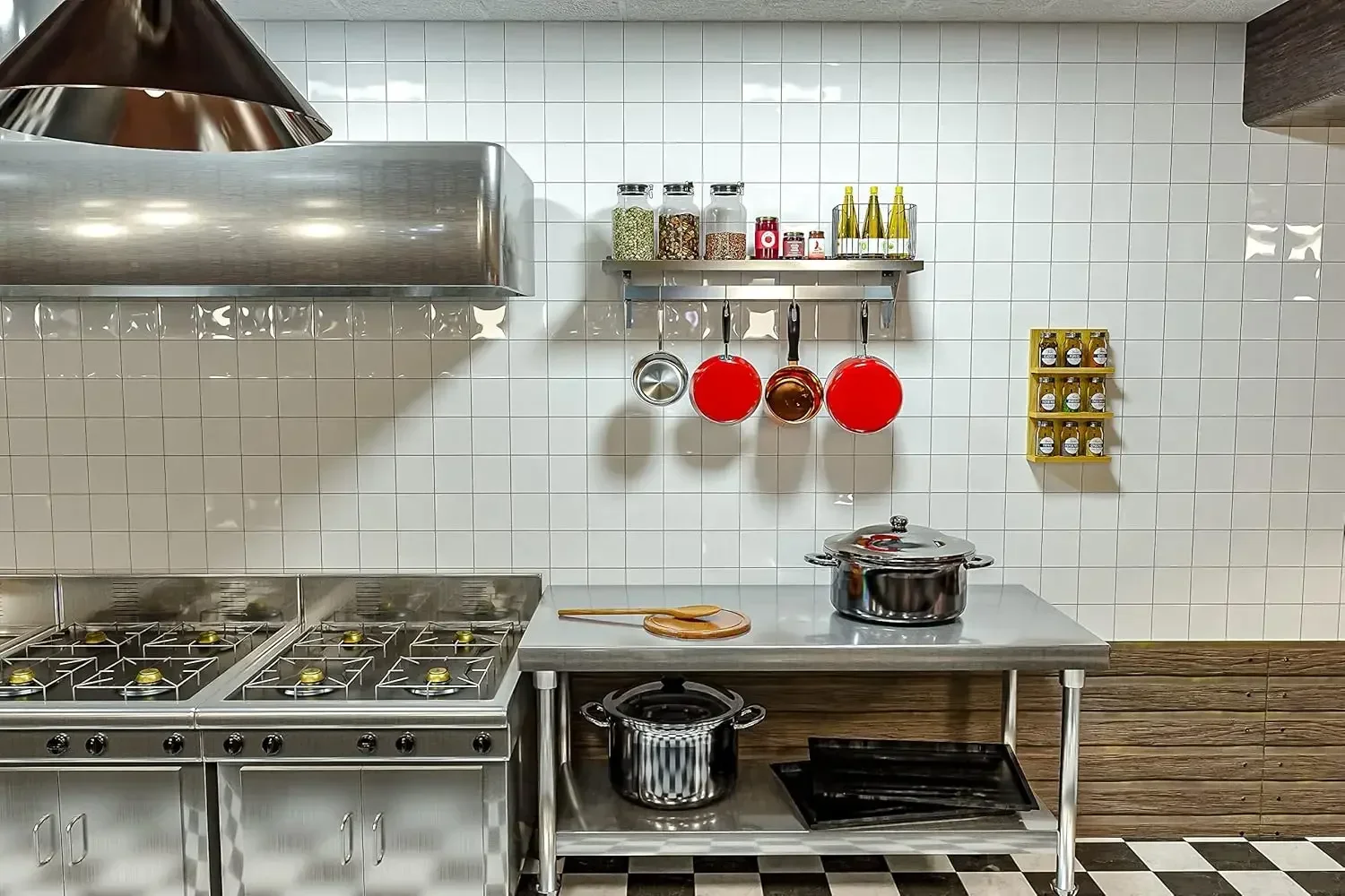 Commercial Kitchen Wall Shelves - （XMSJ-Hot）Commercial Wall Mounted Pot Rack Organizer