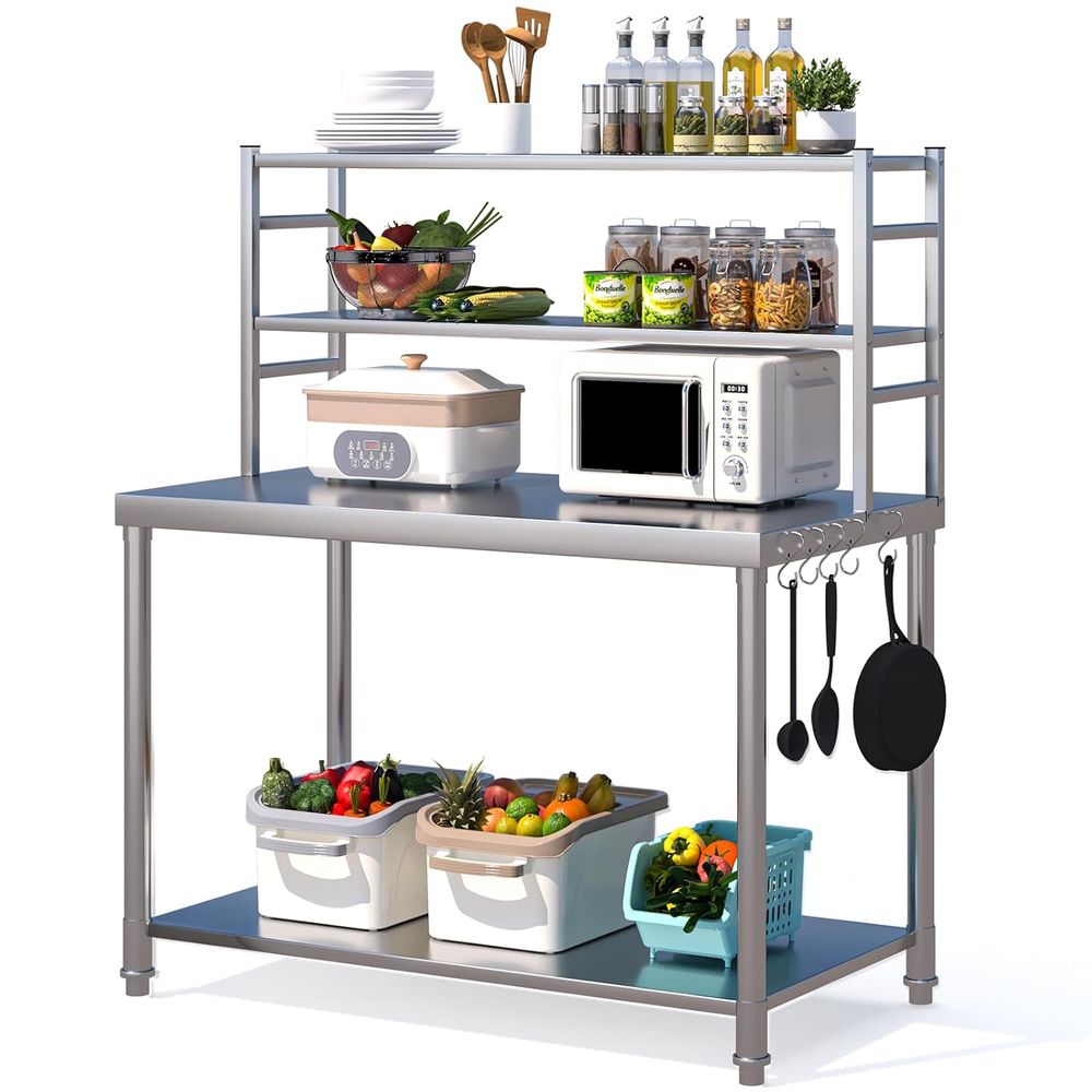 Commercial Kitchen Tables - 48x24 Stainless Steel Prep Table with