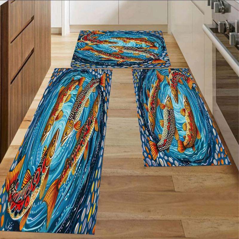 Commercial Kitchen Background - Blue Background Colorful Pattern Fish School