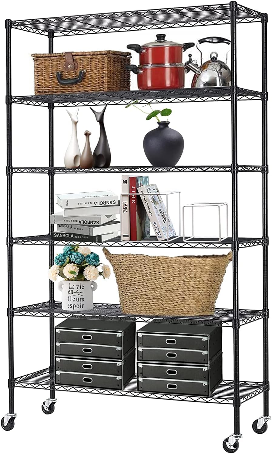 Commercial Kitchen Images - Commercial Wire Shelving Unit with Casters,