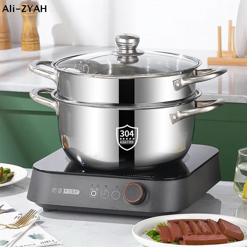 Soup Kettle Warmer - 【A1】Stainless Casserole Cookware Double Handle Soup