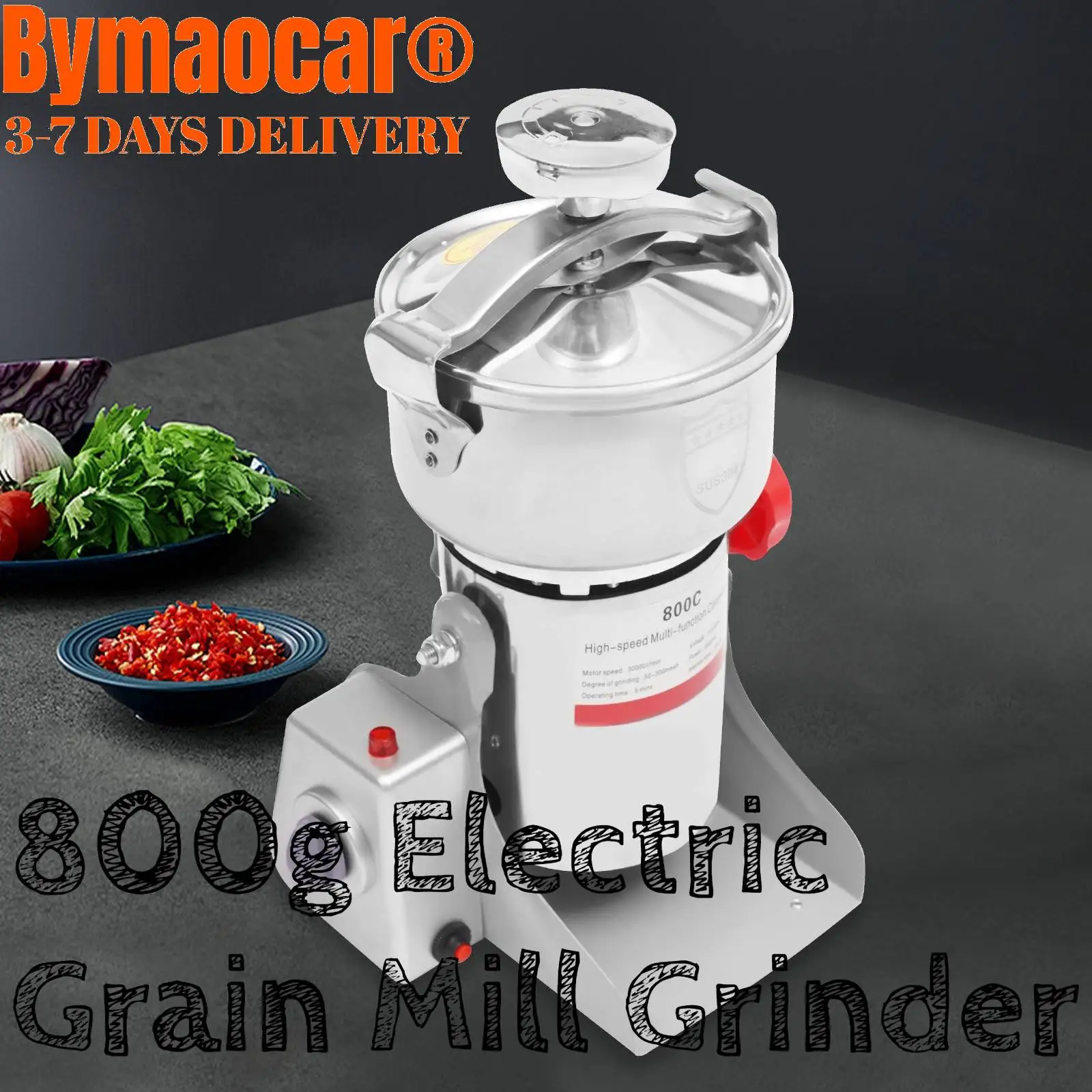 Commercial Kitchen Store - 800g Electric Grain Grinder Mill with