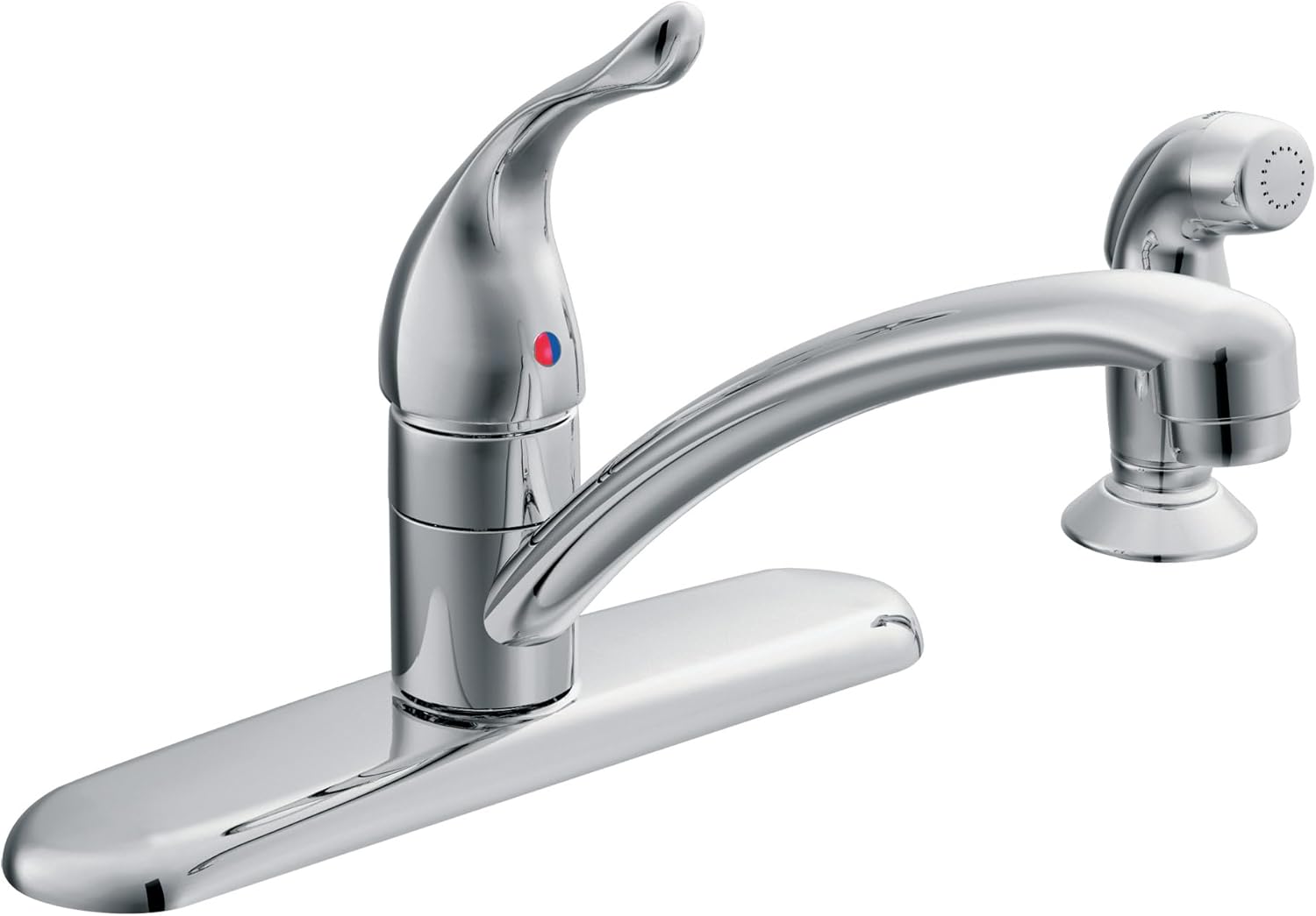 Commercial Kitchen Images - Chrome One-Handle Low-Arc Kitchen Sink Faucet