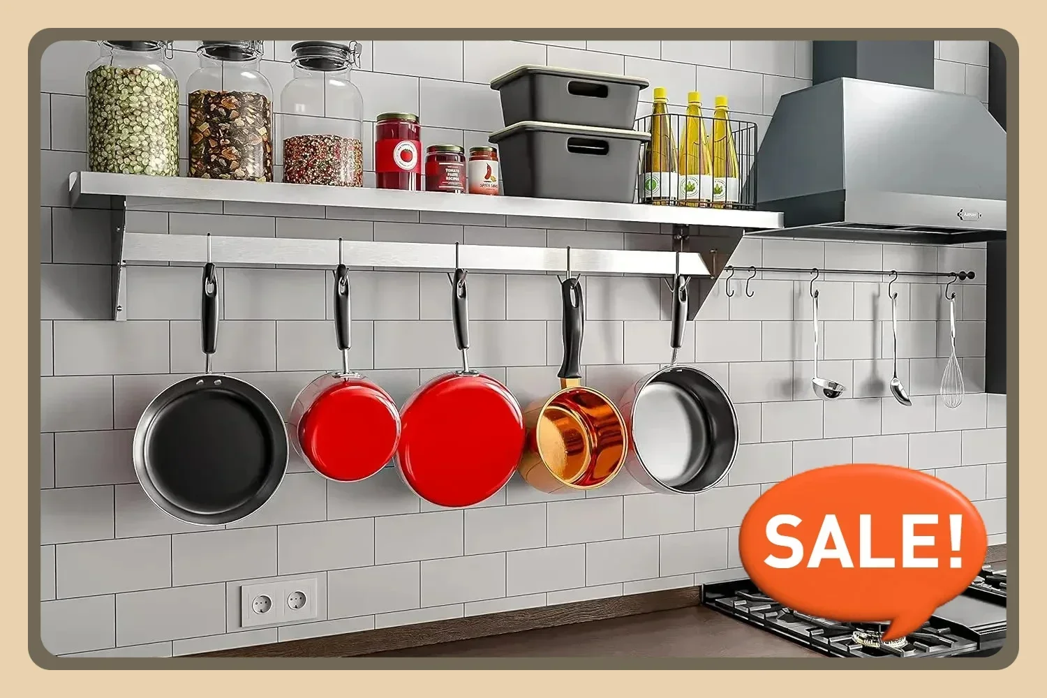 Commercial Kitchen Wall Shelves - Commercial Wall Mounted, Utensils, Kitchen Cooking