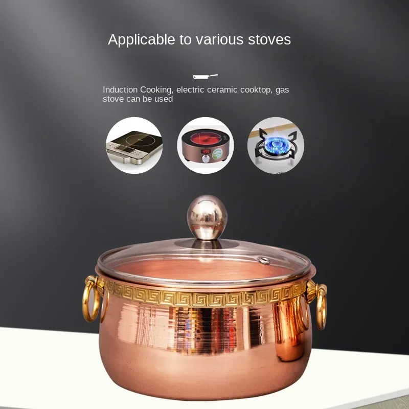 Soup Kettle Warmer - Pure copper thickened restaurant single hot
