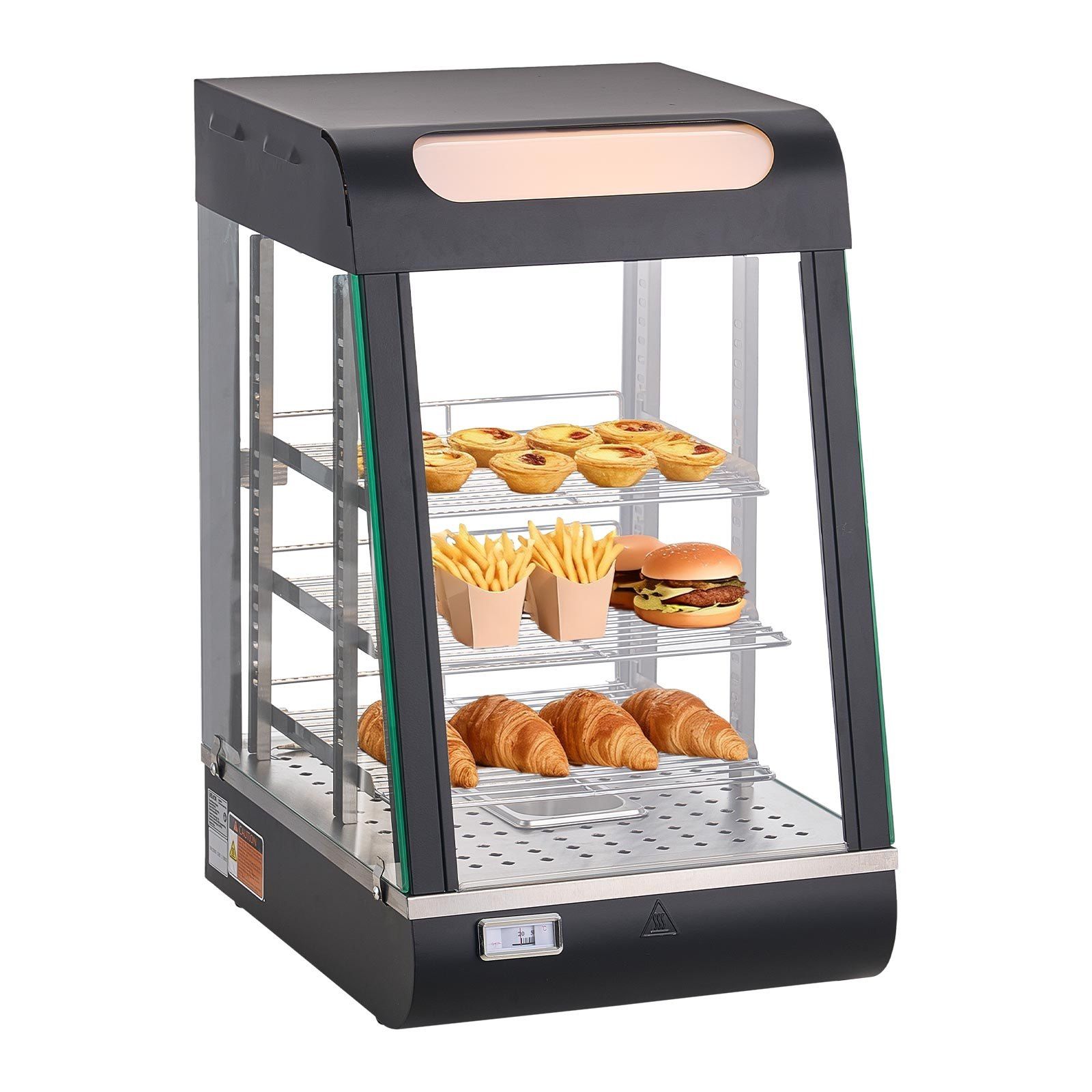 Food Warmer Display - 3-Tier Commercial Food Warmer Display, 800W