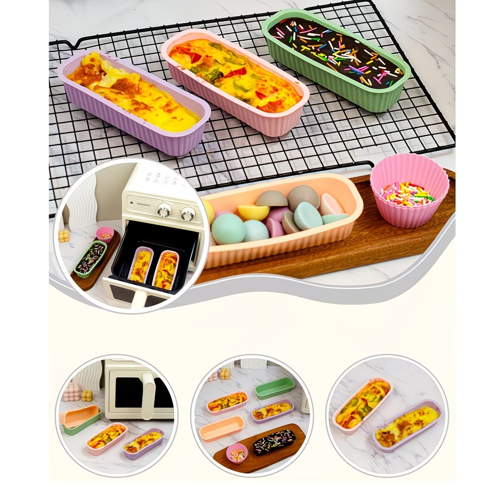 Rotary Bakery Oven - 3pcs Reusable Mini Silicone Bread Molds,Suitable