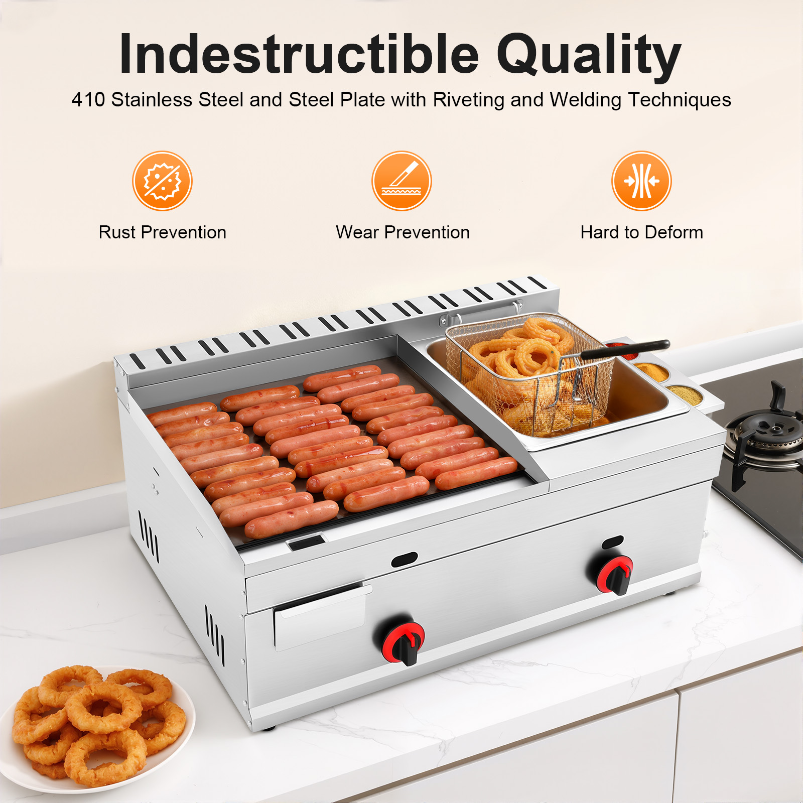 Deep Fryer Commercial - 6L/1.59Gal Commercial Deep Frying Machine 410
