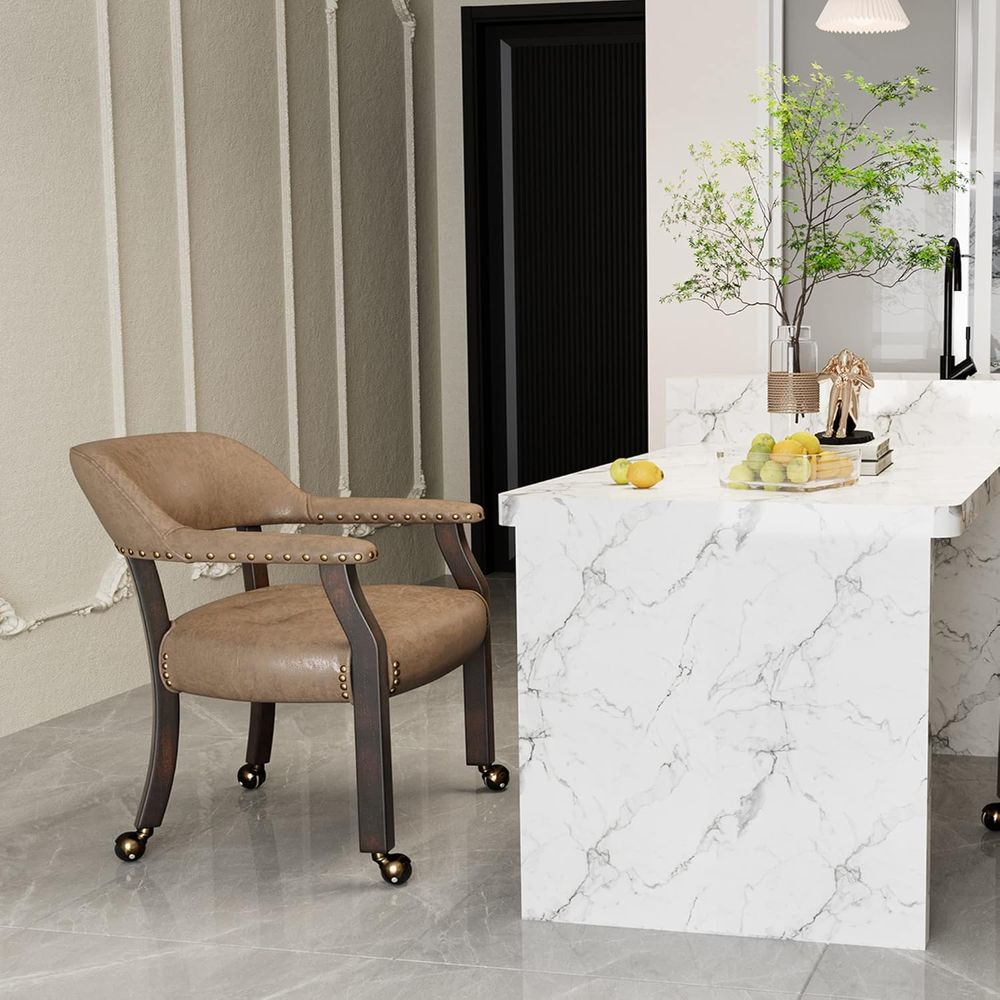 Commercial Kitchen On Wheels - Rolling Dining Chairs with Casters, Set