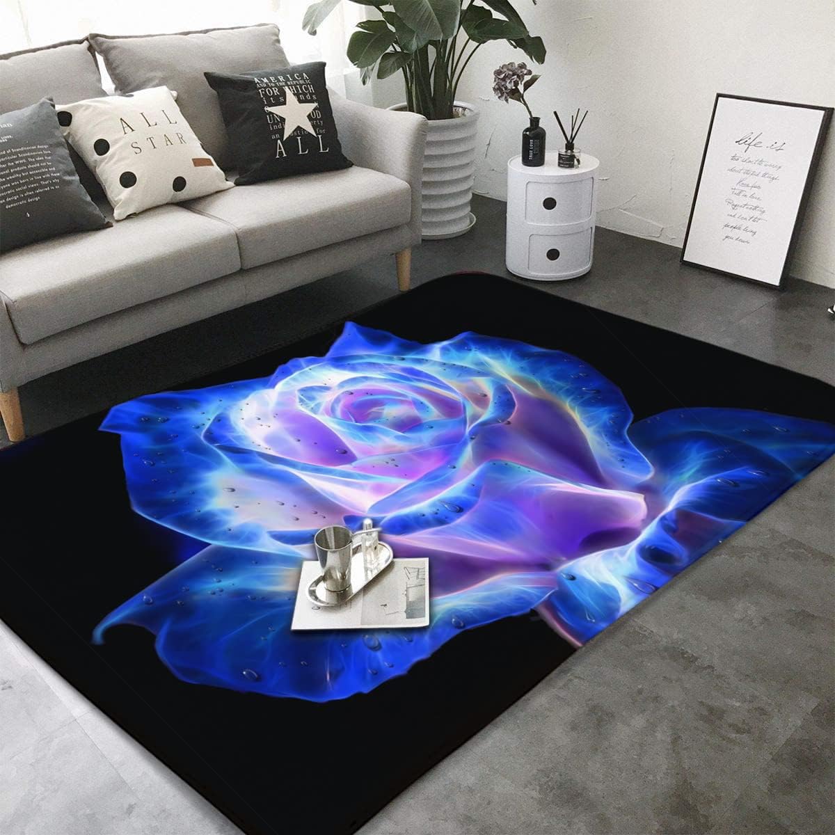 Blue Rose Flower on Black Back - Commercial Kitchen Background recensie en prijs