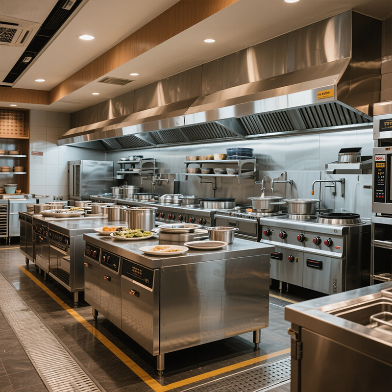 Stainless Steel Fast Food Equi - Commercial Kitchen Gas Line recensie en prijs