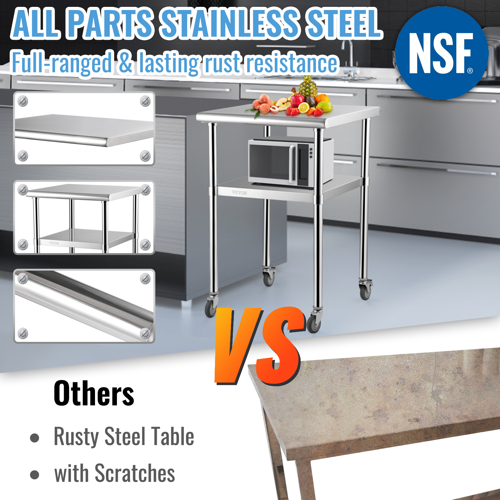 SucceBuy 24 x 24 in Stainless  - Commercial Kitchen Tables recensie en prijs
