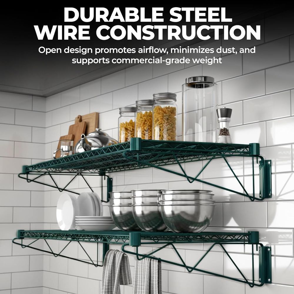 Premium Epoxy Green Wire Wall  - Commercial Kitchen Wall Shelves recensie en prijs