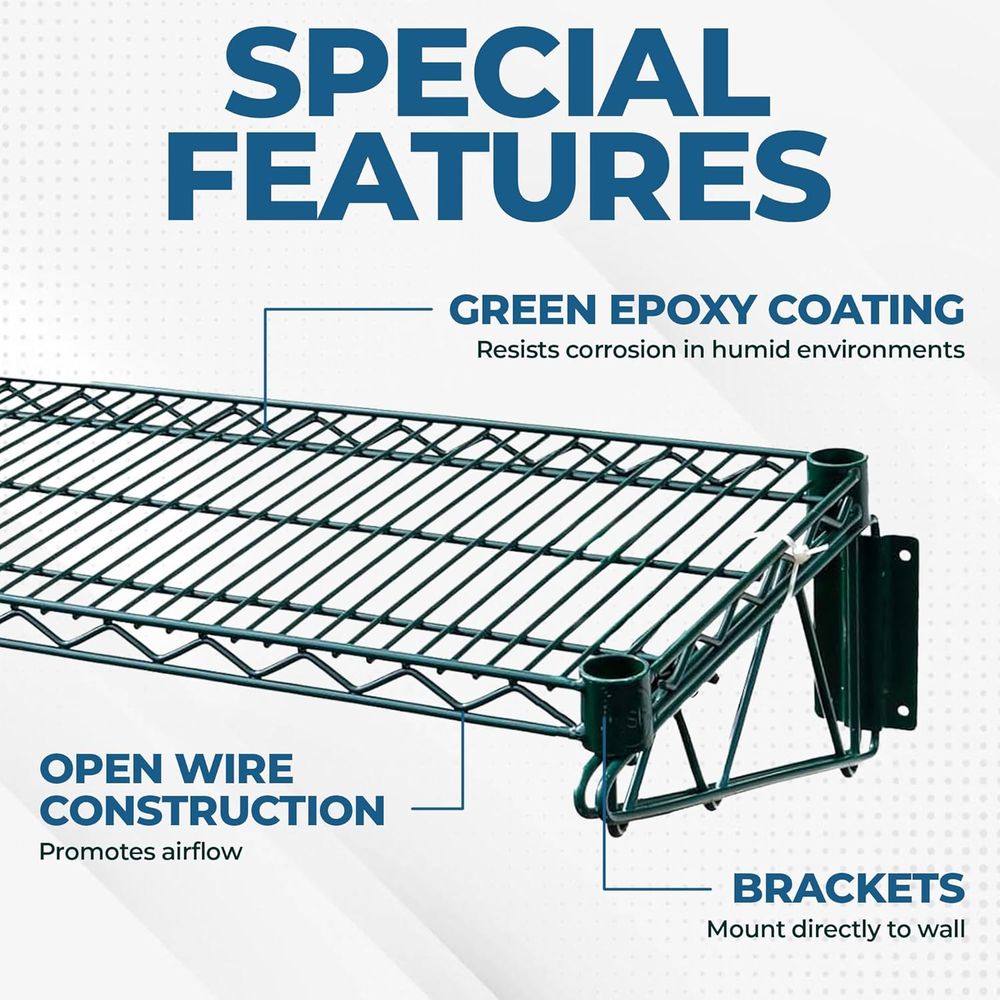 Premium Epoxy Green Wire Wall  - Commercial Kitchen Wall Shelves recensie en prijs