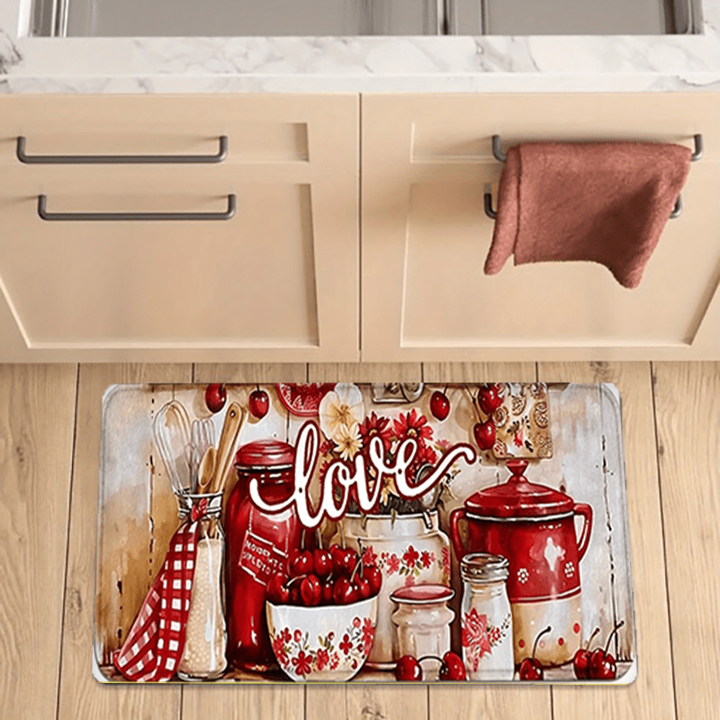 Vintage Red Love Cherry Patter - Commercial Kitchen Background recensie en prijs
