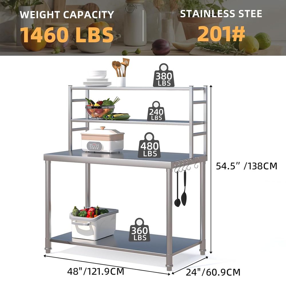 48x24 Stainless Steel Prep Tab - Commercial Kitchen Tables recensie en prijs