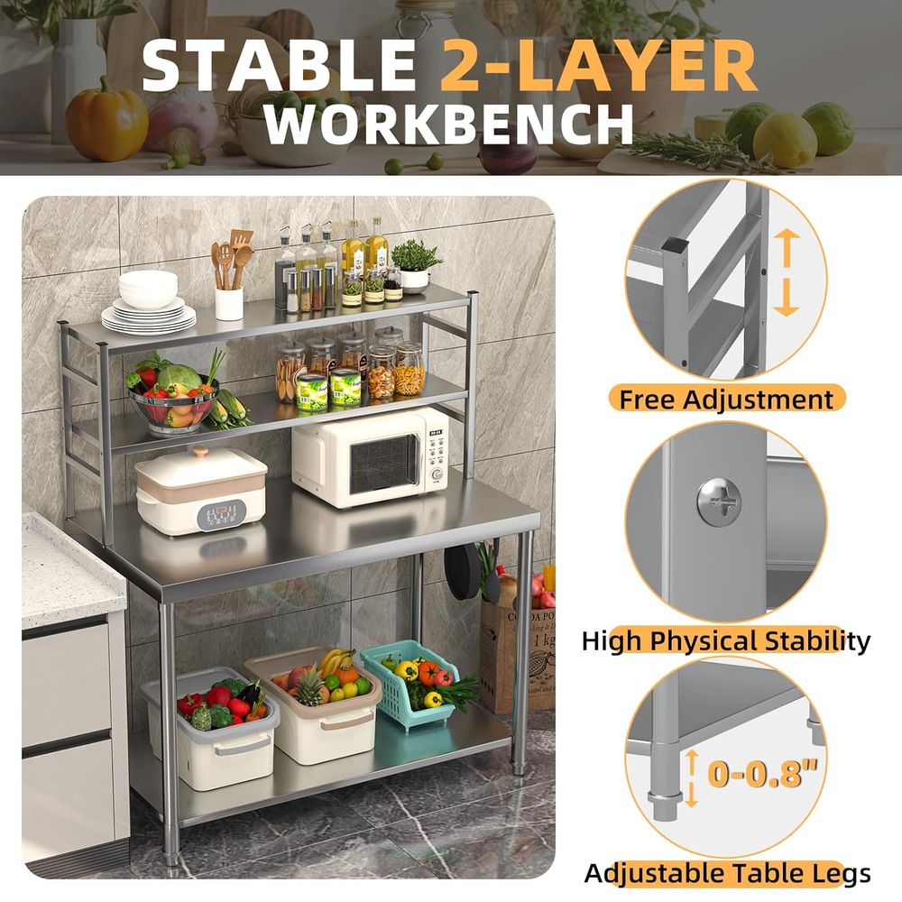 48x24 Stainless Steel Prep Tab - Commercial Kitchen Tables recensie en prijs
