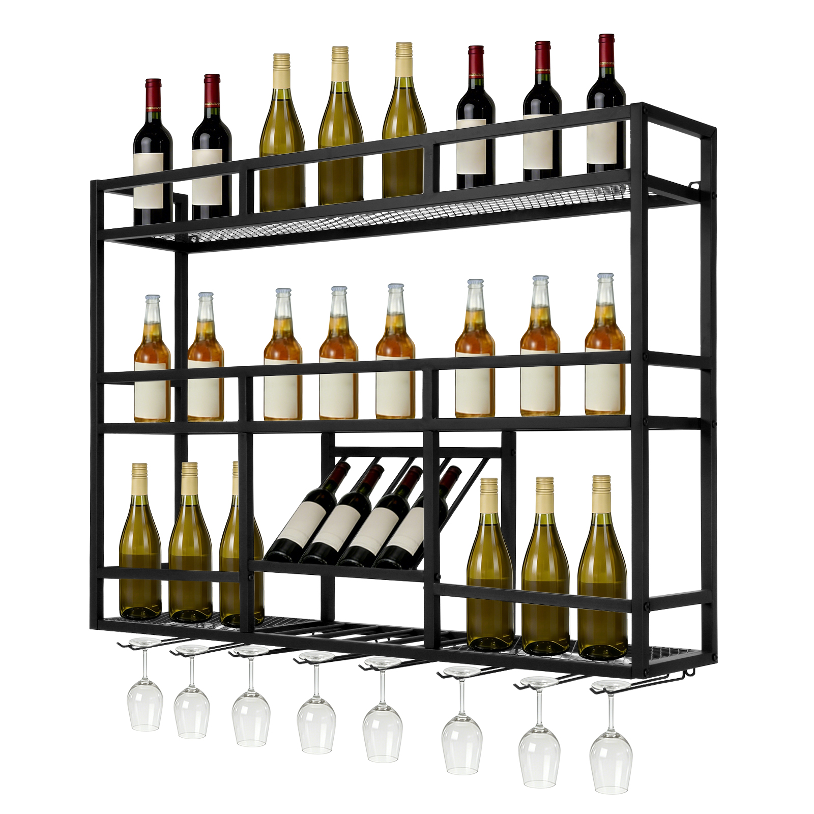 3 Tiers Wall Mounted Wine Rack - Commercial Kitchen Wall Shelves recensie en prijs