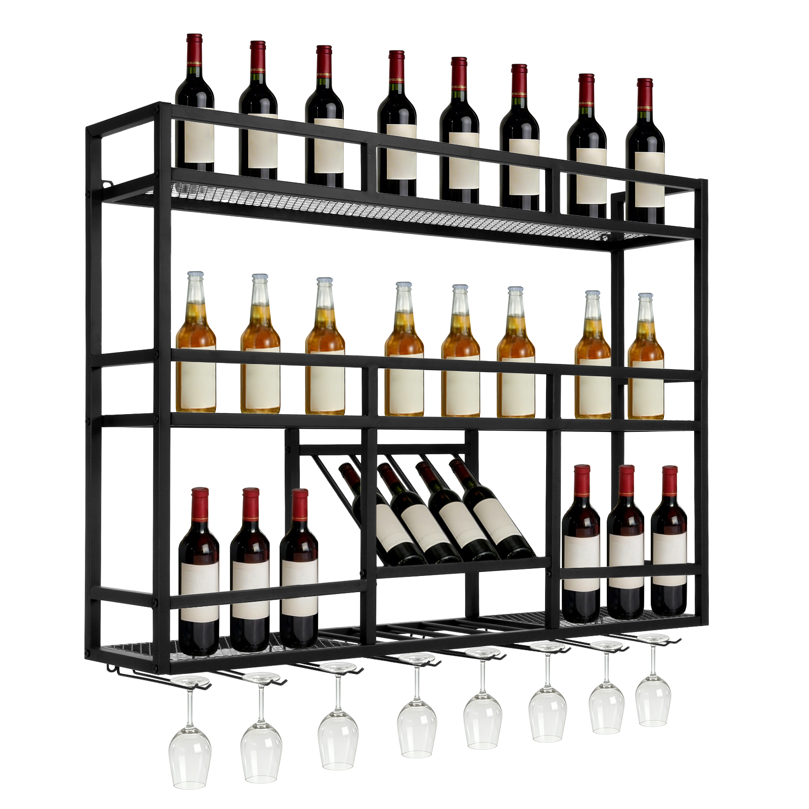 3 Tiers Wall Mounted Wine Rack - Commercial Kitchen Wall Shelves recensie en prijs