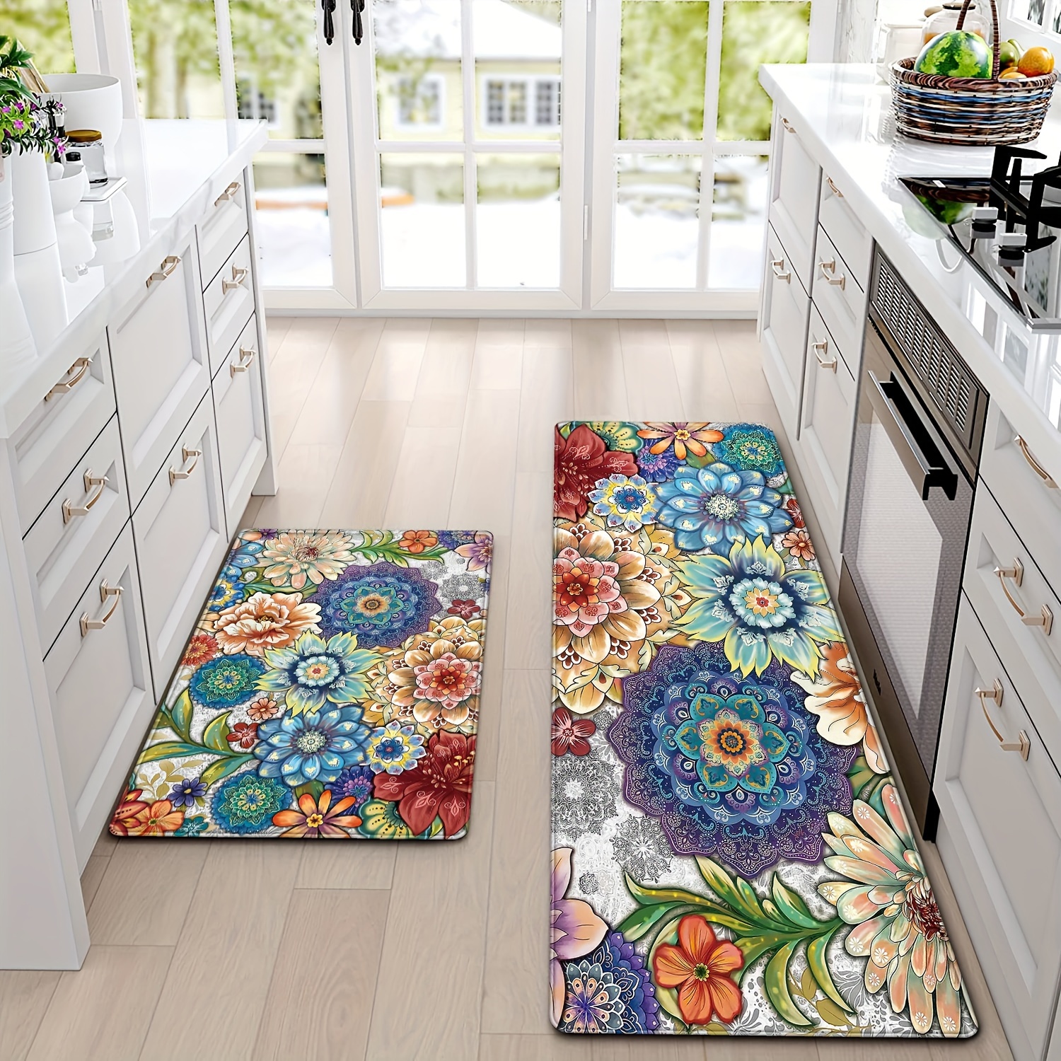 Vintage Floral Pattern Kitchen - Commercial Kitchen Background recensie en prijs