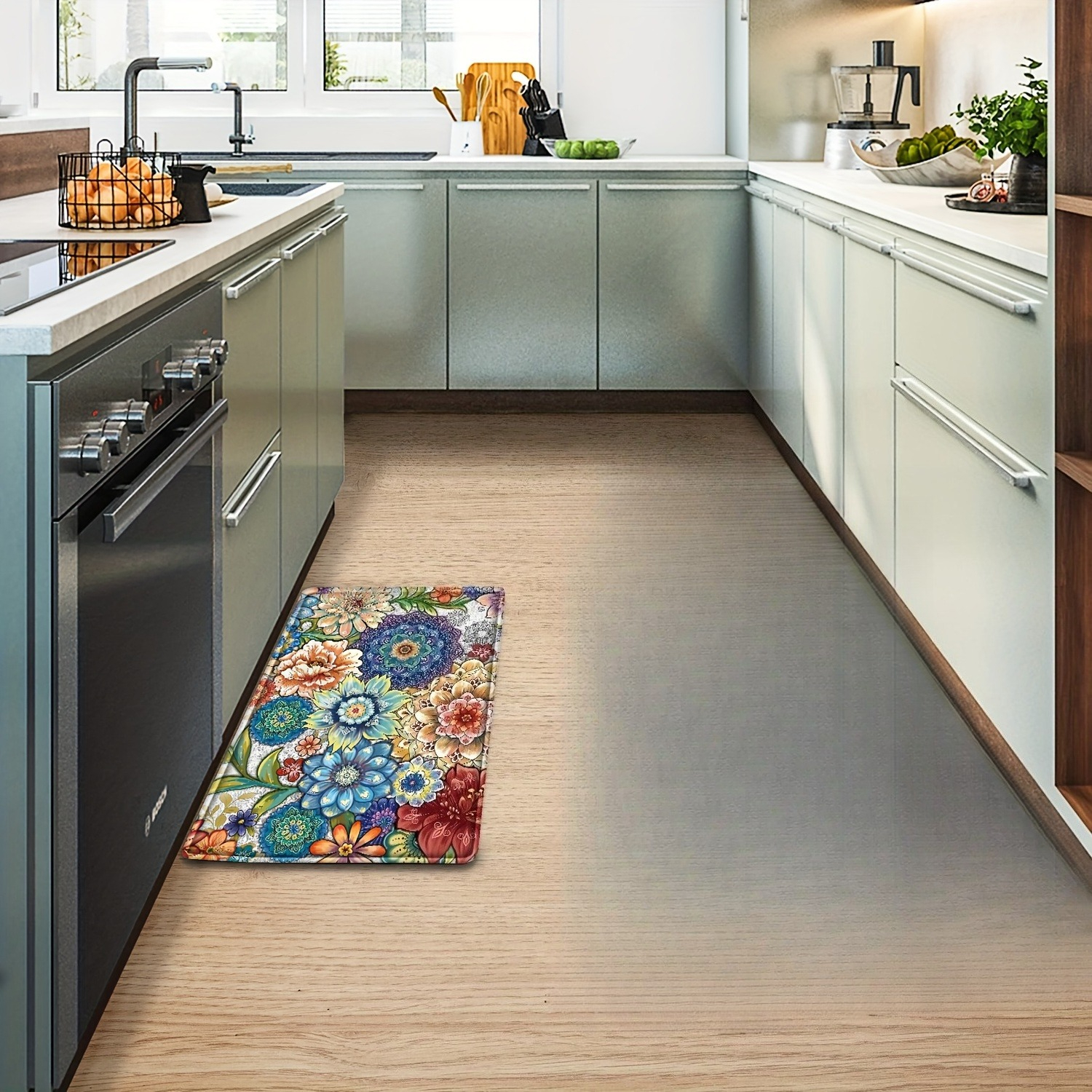 Vintage Floral Pattern Kitchen - Commercial Kitchen Background recensie en prijs