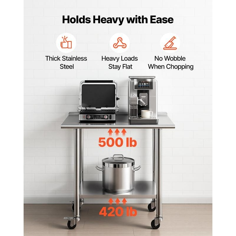 Stainless Steel Work Table, 24 - Commercial Kitchen Tables recensie en prijs