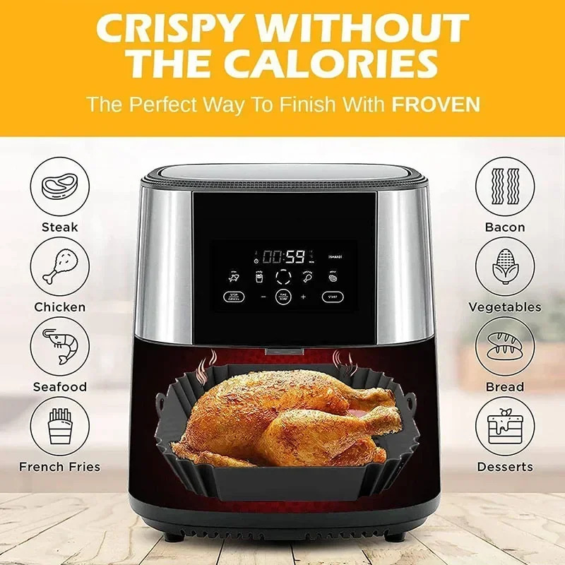 1PC Silicone Air Fryer Basket, - Deep Fryer Commercial recensie en prijs
