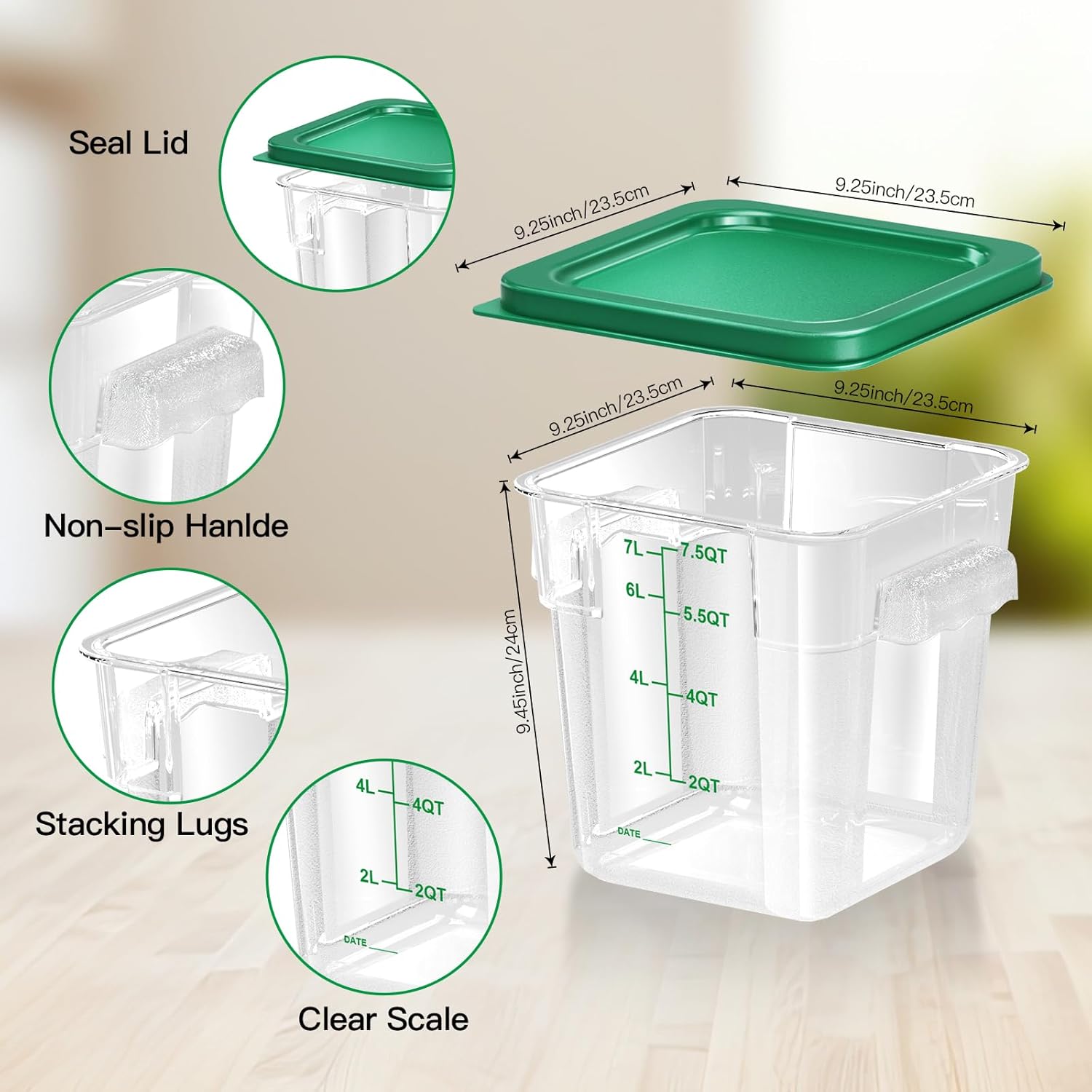 4 Pack 8qt Square Food Storage - Commercial Kitchen Images recensie en prijs