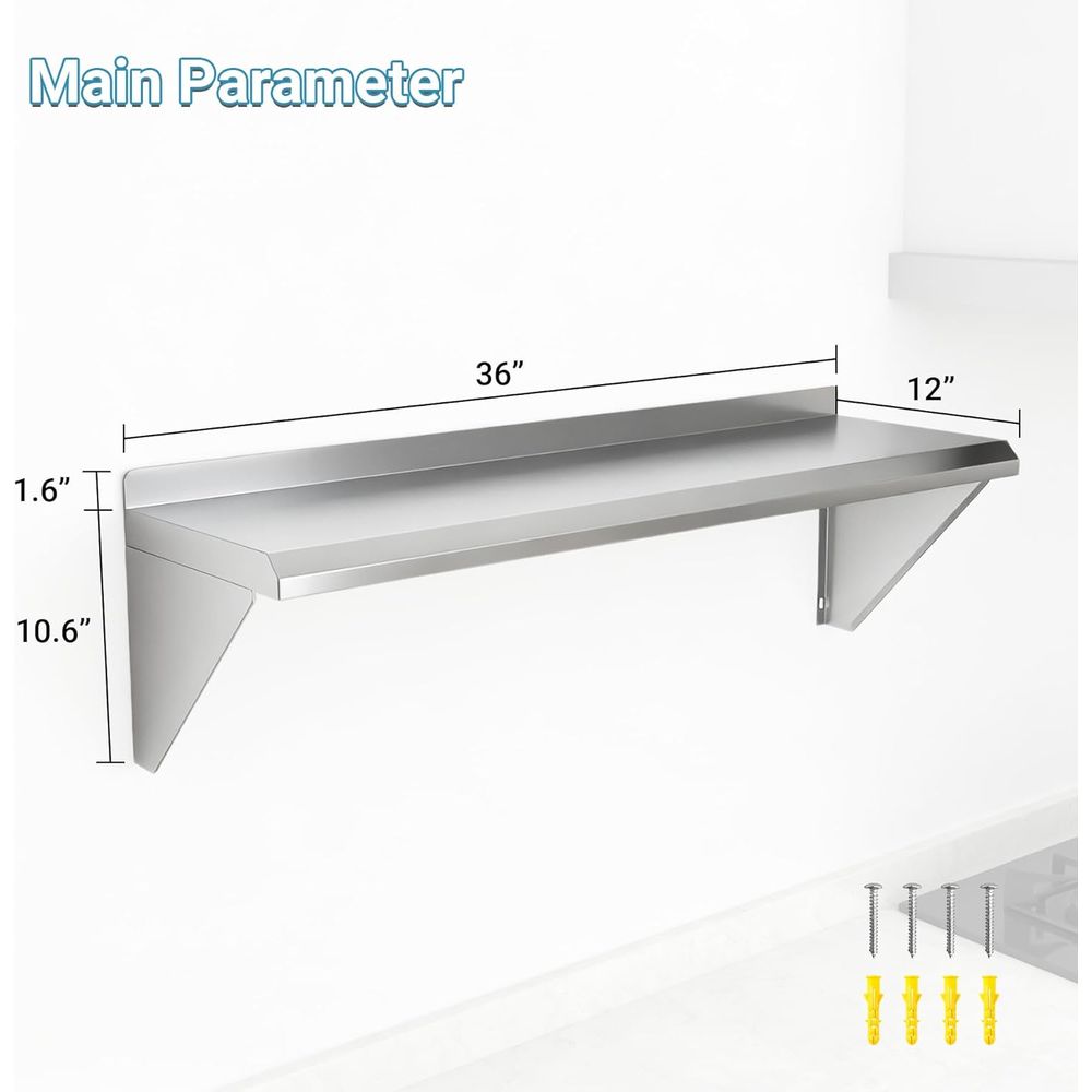 12 x 36 Dual Pack, 300lbs Capa - Commercial Kitchen Wall Shelves recensie en prijs