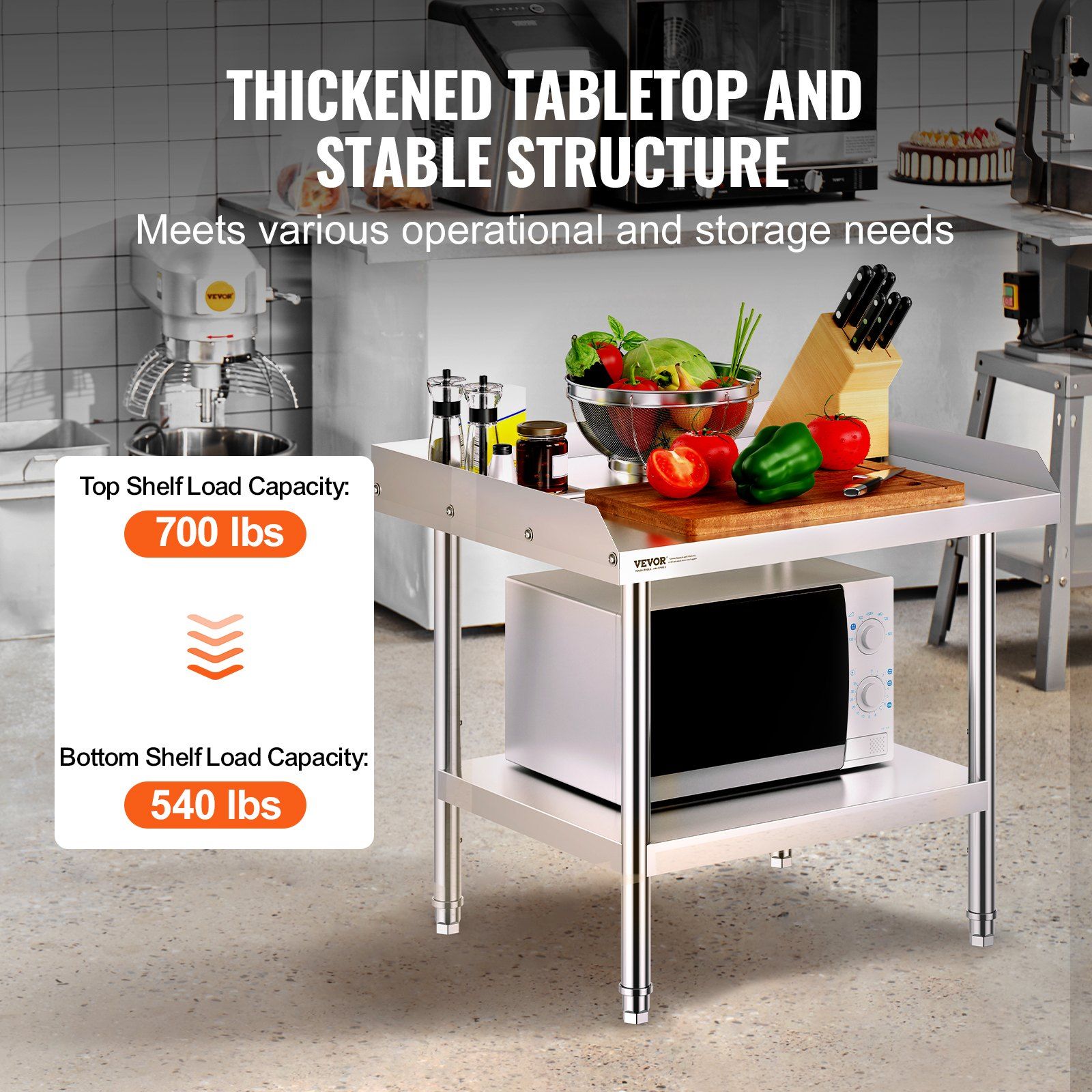 Durable Stainless Steel Work T - Commercial Kitchen Tables recensie en prijs