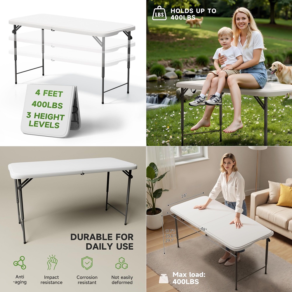 White 48 Round BiFolding Comme - Commercial Kitchen Tables recensie en prijs