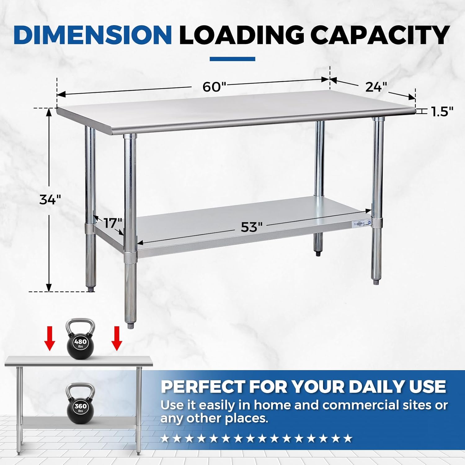 Stainless Steel Prep Table 60x - Commercial Kitchen Images recensie en prijs