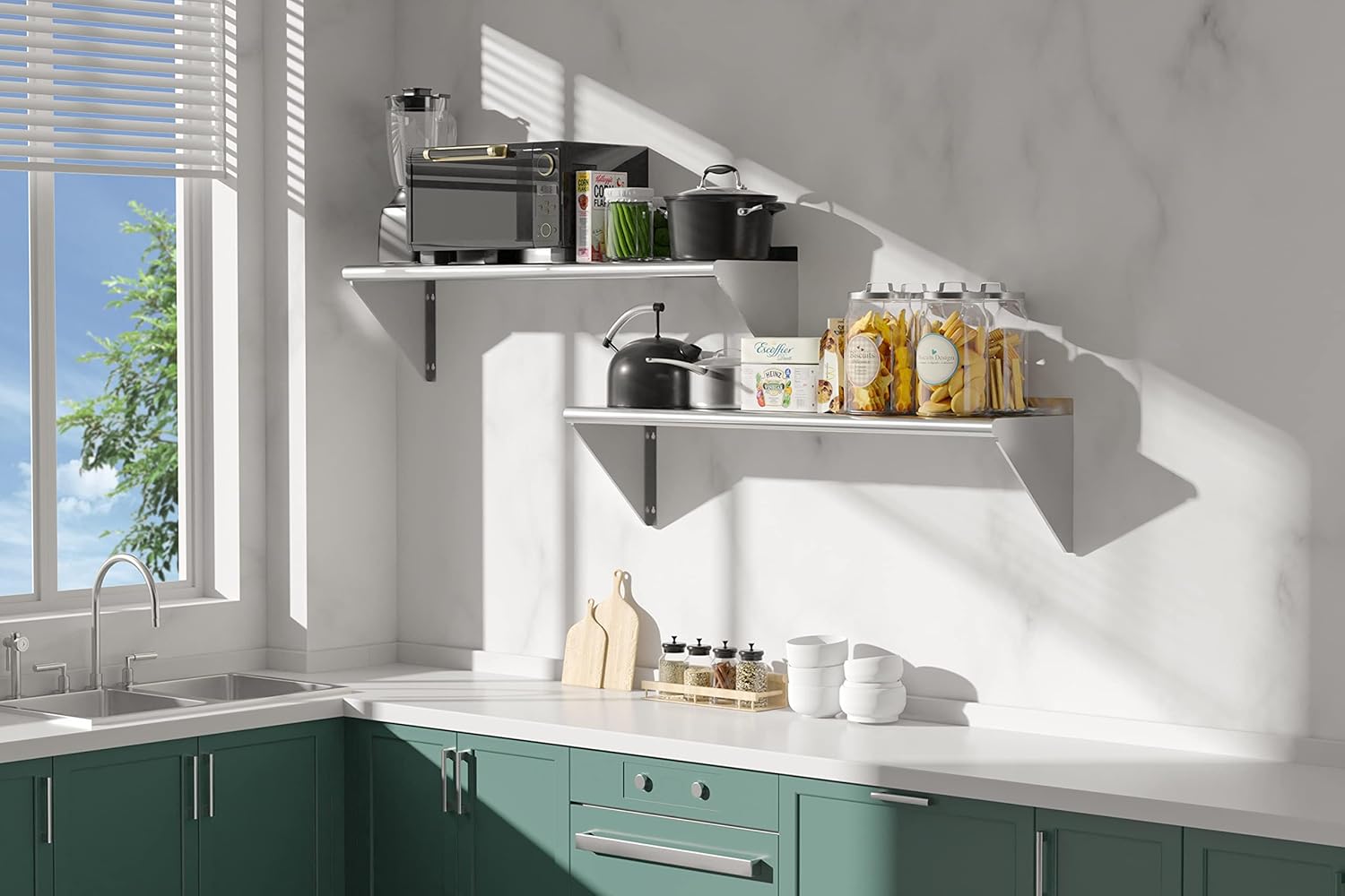 2 Pack Stainless Steel Shelf 1 - Commercial Kitchen Wall Shelves recensie en prijs