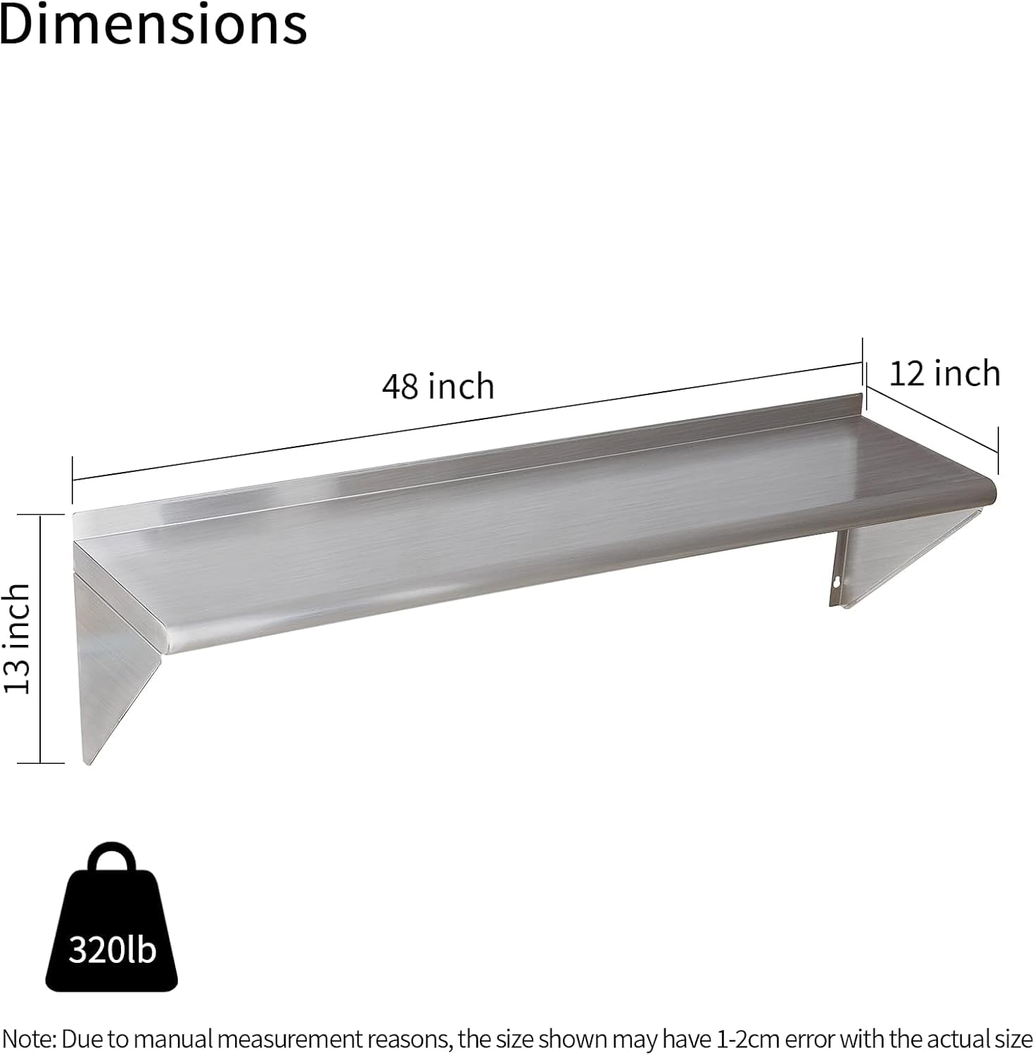2 Pack Stainless Steel Shelf 1 - Commercial Kitchen Wall Shelves recensie en prijs