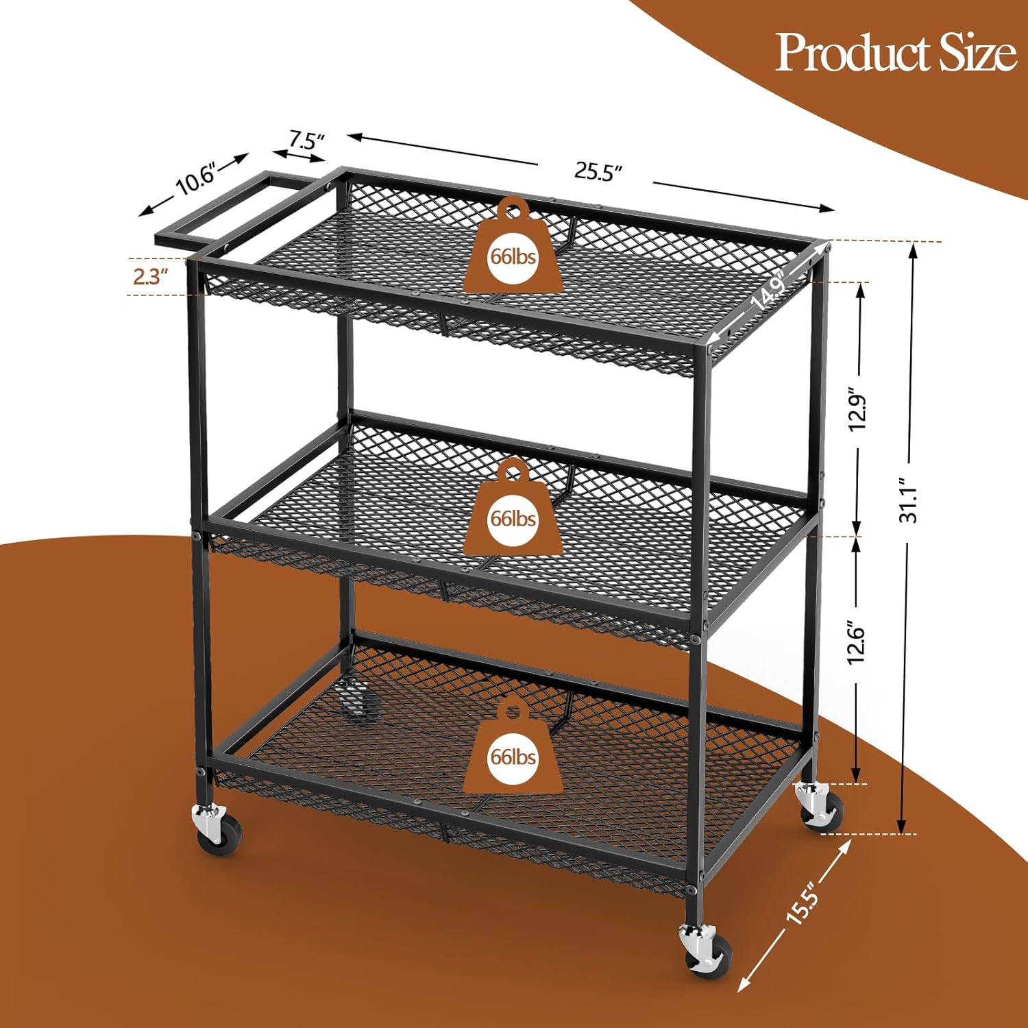 3 Tier Rolling Utility Kitchen - Commercial Kitchen On Wheels recensie en prijs