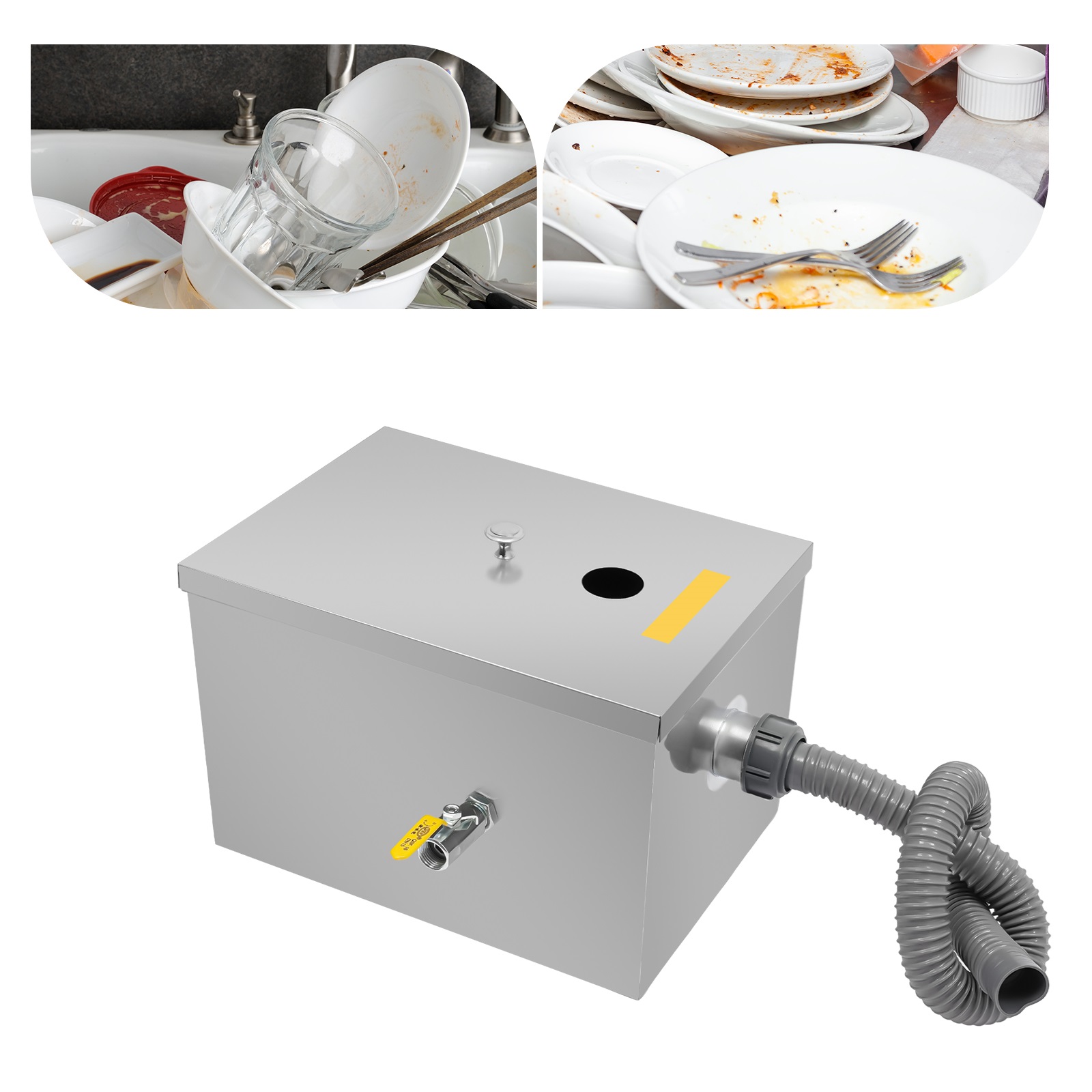 w/Drainage Pipe+Lid for Kitche - Commercial Kitchen Grease Interceptor recensie en prijs