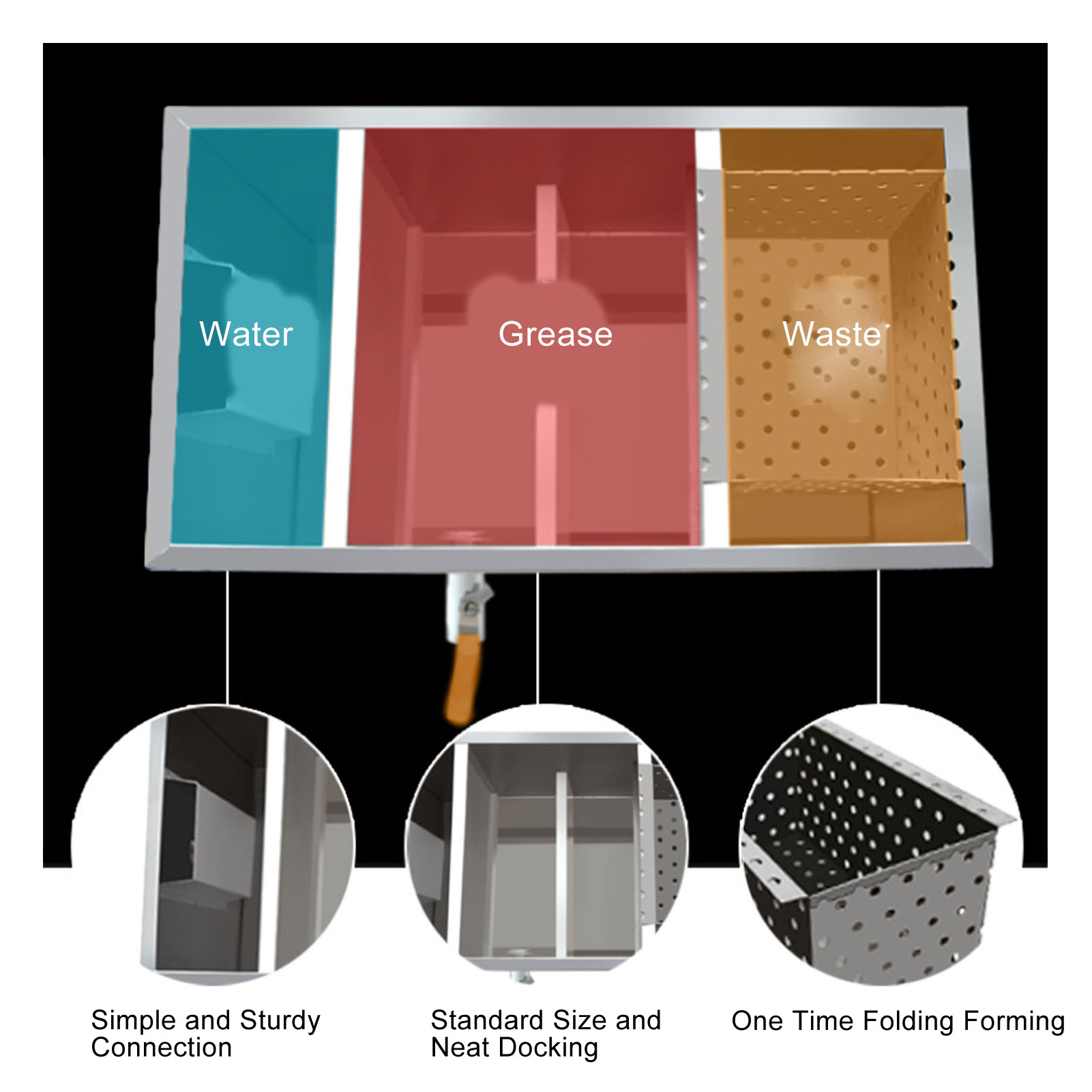 400x250x230mm Stainless Steel  - Commercial Kitchen Grease Interceptor recensie en prijs