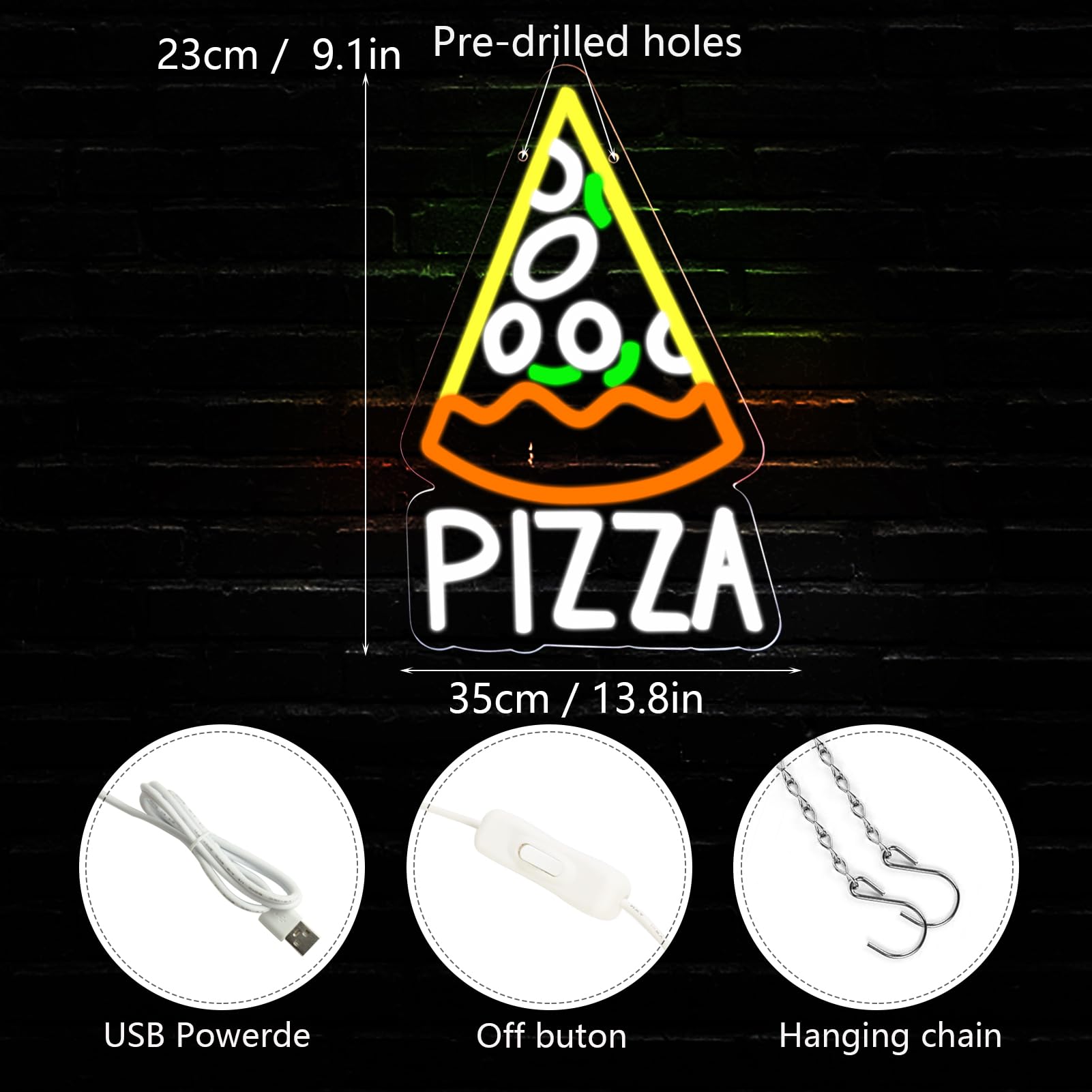 Pizza Neon Sign for Pizzeria B - Commercial Kitchen Store recensie en prijs