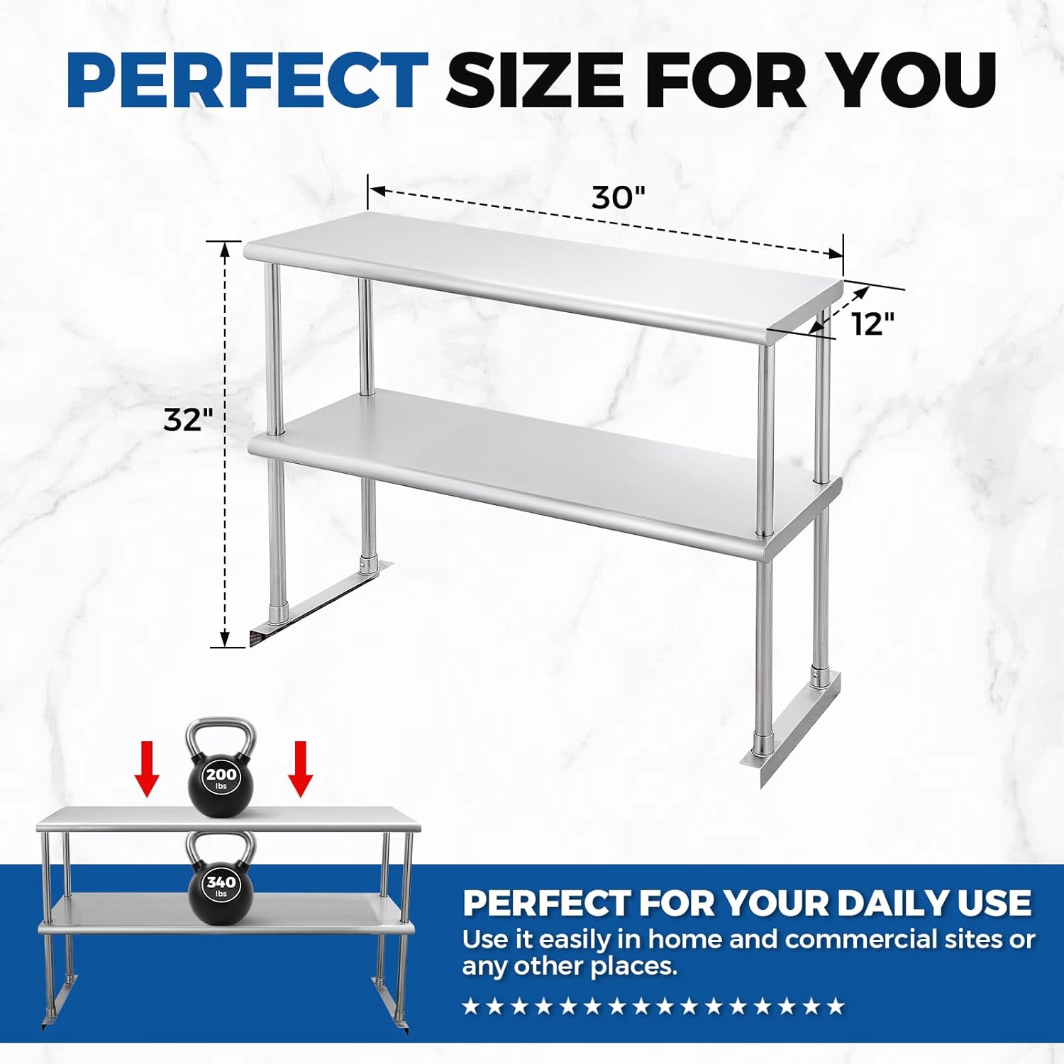 Stainless Steel Adjustable Dou - Commercial Kitchen Images recensie en prijs