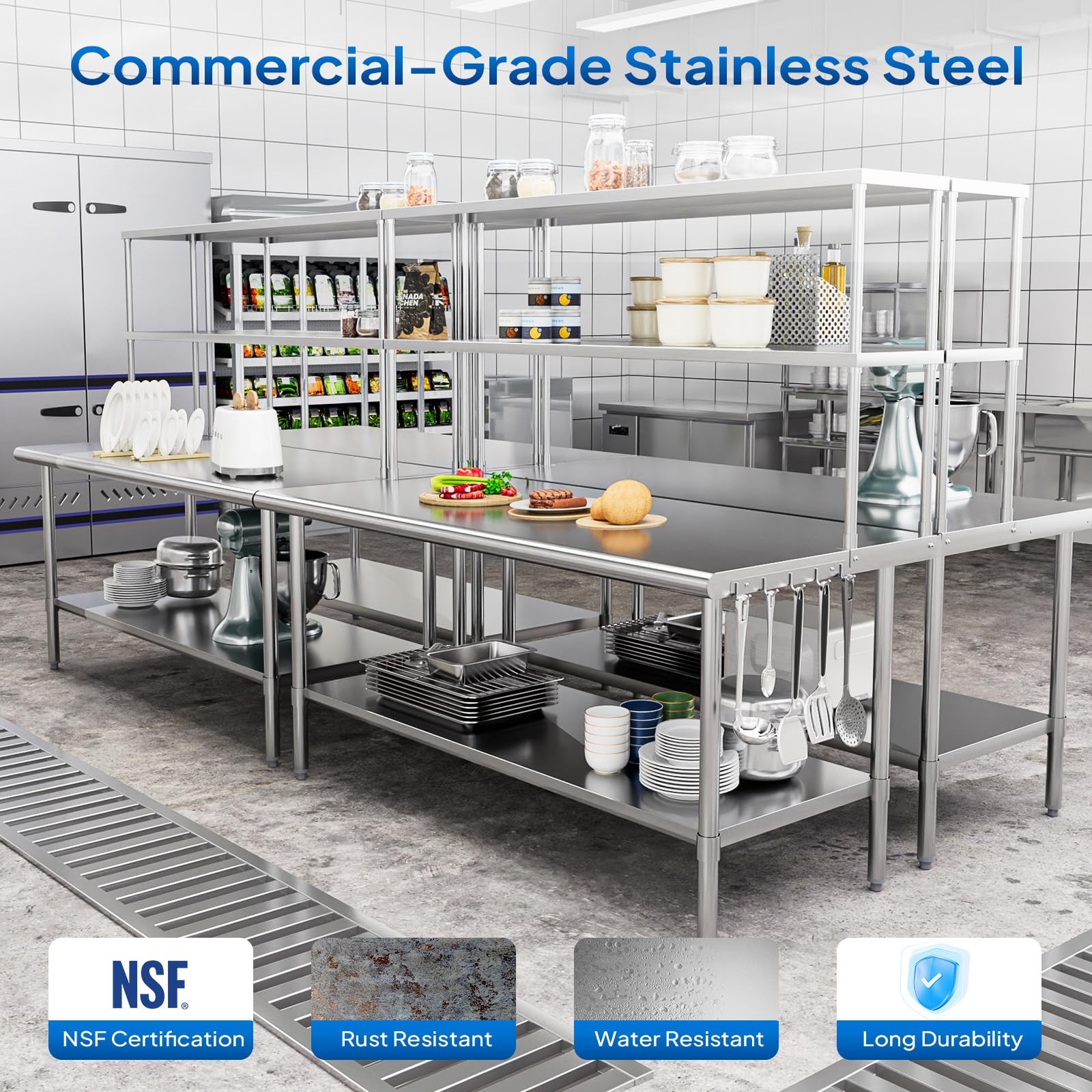 Adjustable Shelf Stainless Ste - Commercial Kitchen Tables recensie en prijs