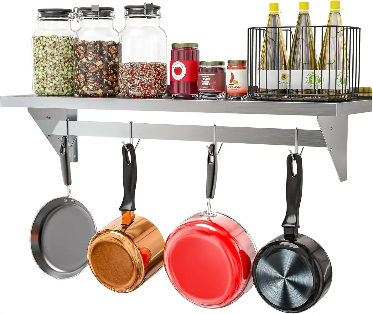 Commercial Wall Mounted Pot Ra - Commercial Kitchen Wall Shelves recensie en prijs