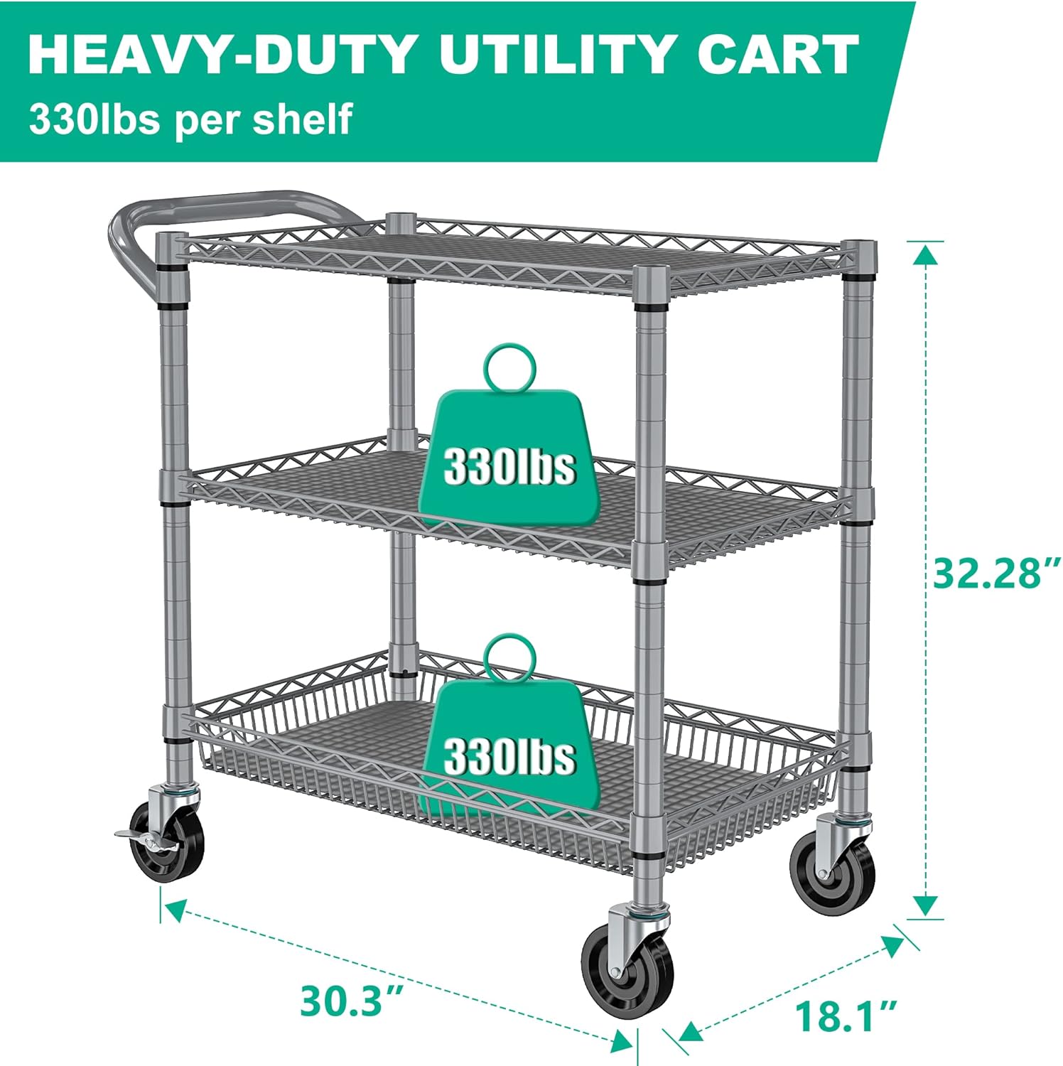 Heavy Duty Rolling Cart 990LBS - Commercial Kitchen Images recensie en prijs