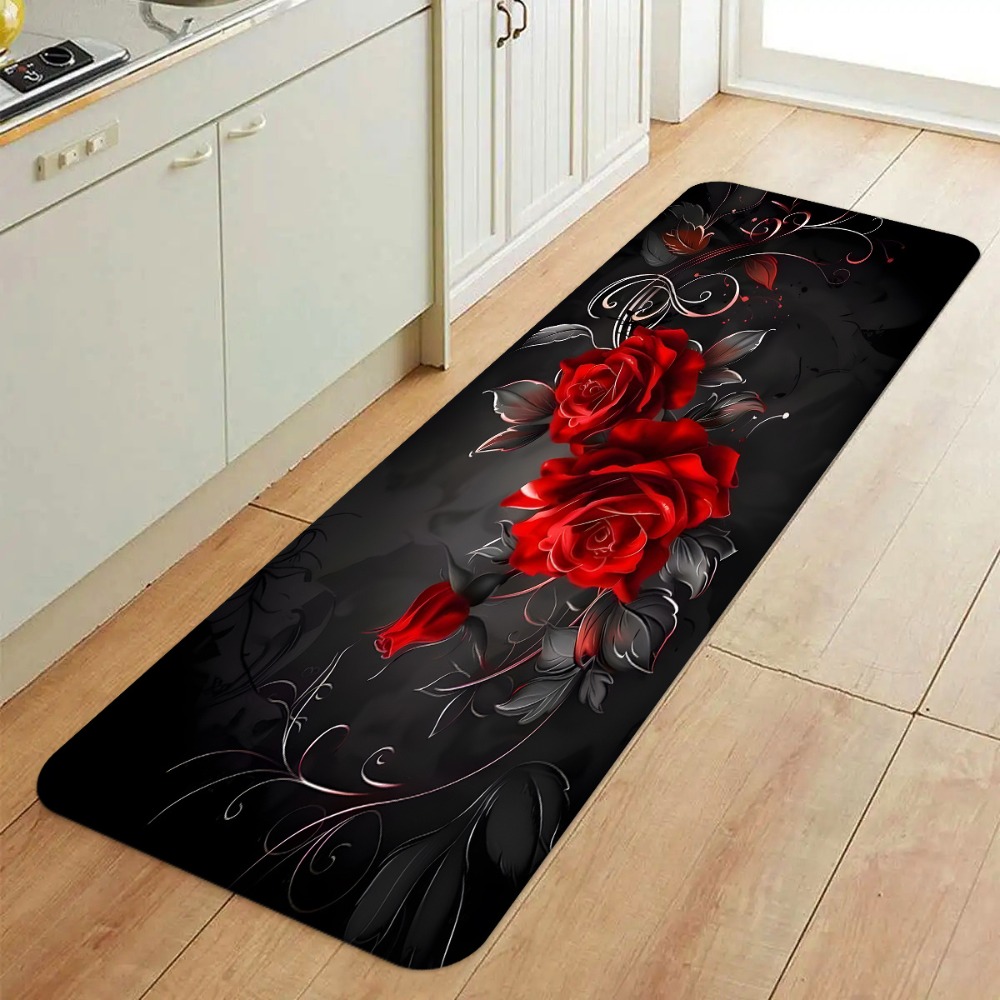 Red Rose Black Background Kitc - Commercial Kitchen Background recensie en prijs