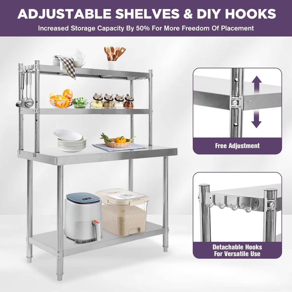 48x24 Stainless Steel Kitchen  - Commercial Kitchen Tables recensie en prijs
