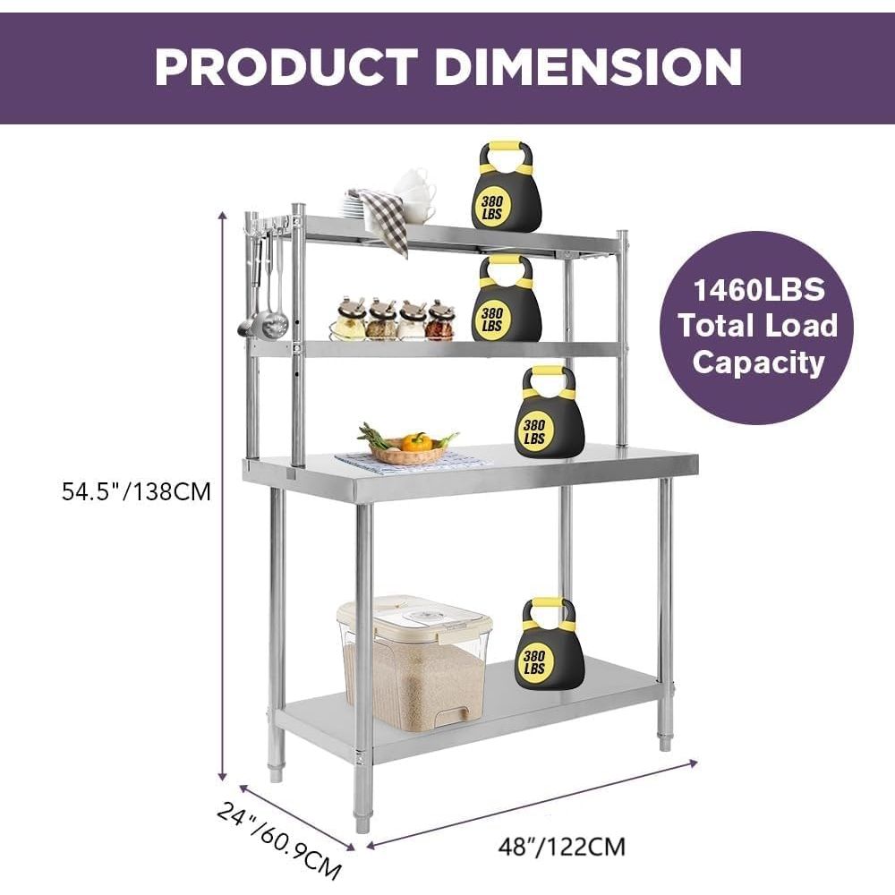 48x24 Stainless Steel Kitchen  - Commercial Kitchen Tables recensie en prijs