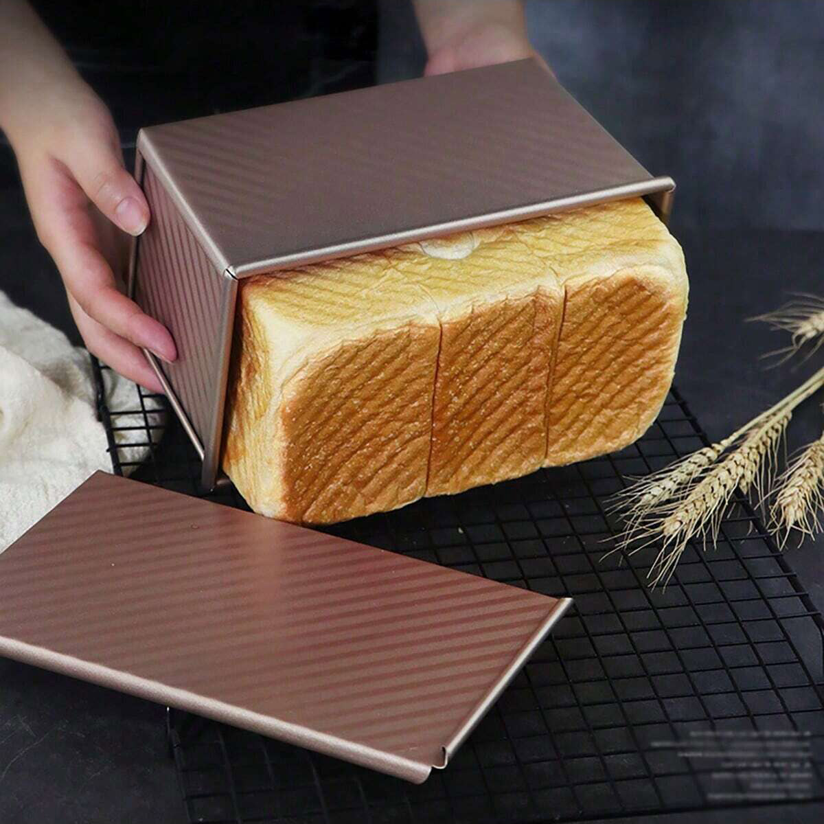 1pc Golden  Loaf Pan with Lid  - Rotary Bakery Oven recensie en prijs