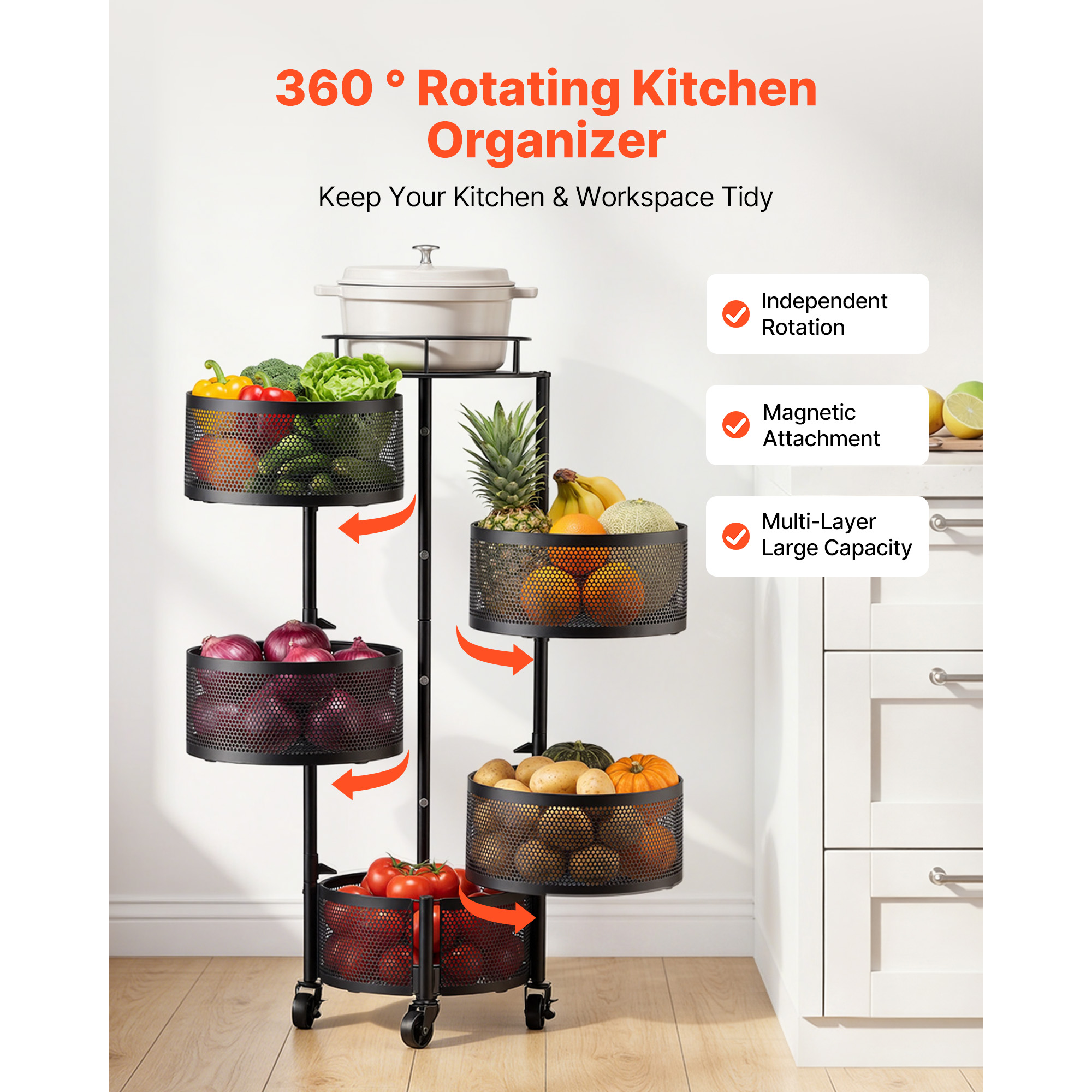 SucceBuy 5 Tier Rotating Stora - Commercial Kitchen On Wheels recensie en prijs