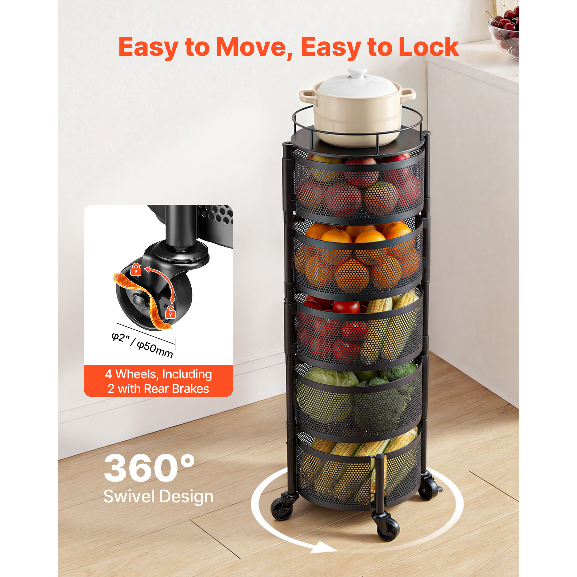 SucceBuy 5 Tier Rotating Stora - Commercial Kitchen On Wheels recensie en prijs